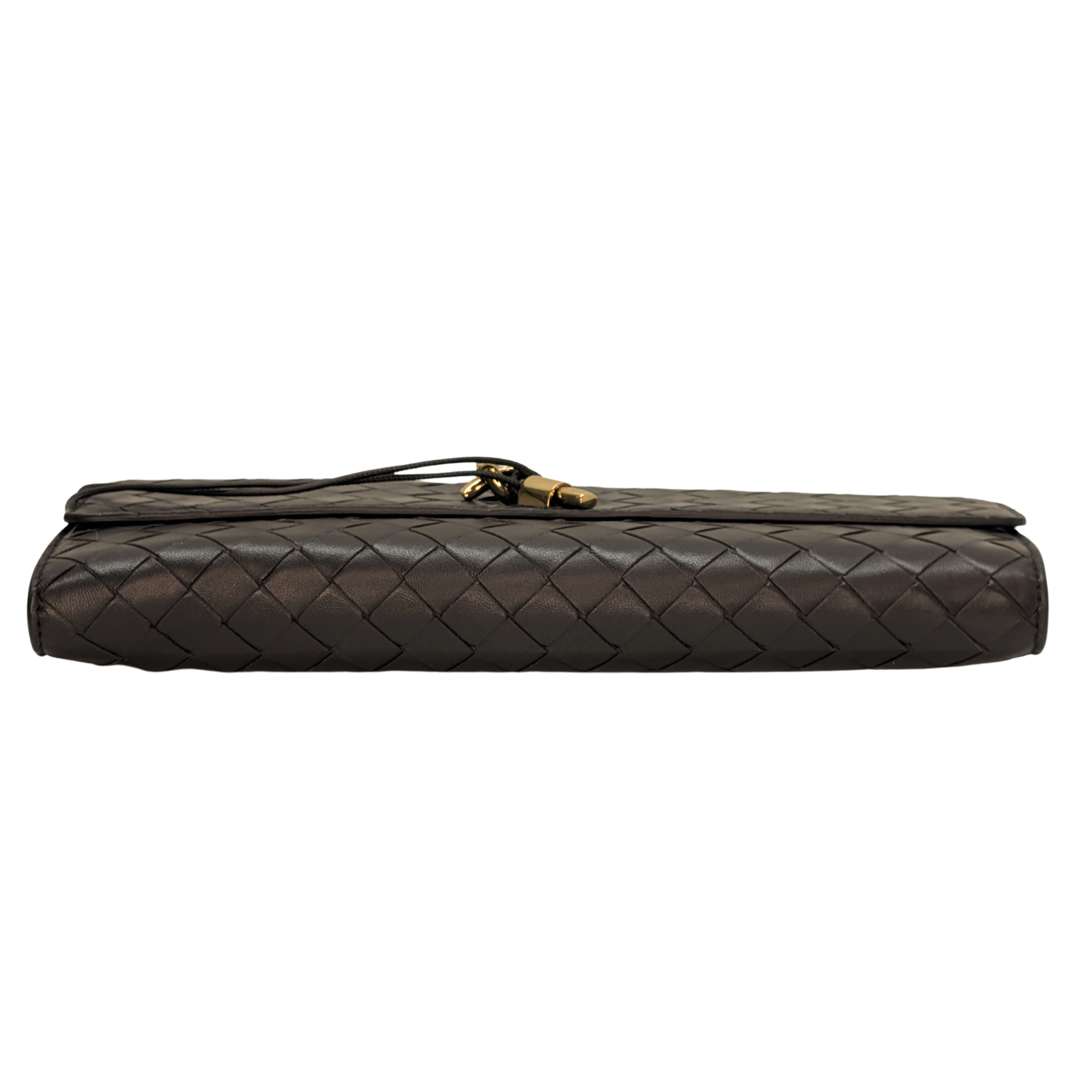 Bottega Veneta Nappa Intrecciato Long Andiamo Top Clutch Bag Brown