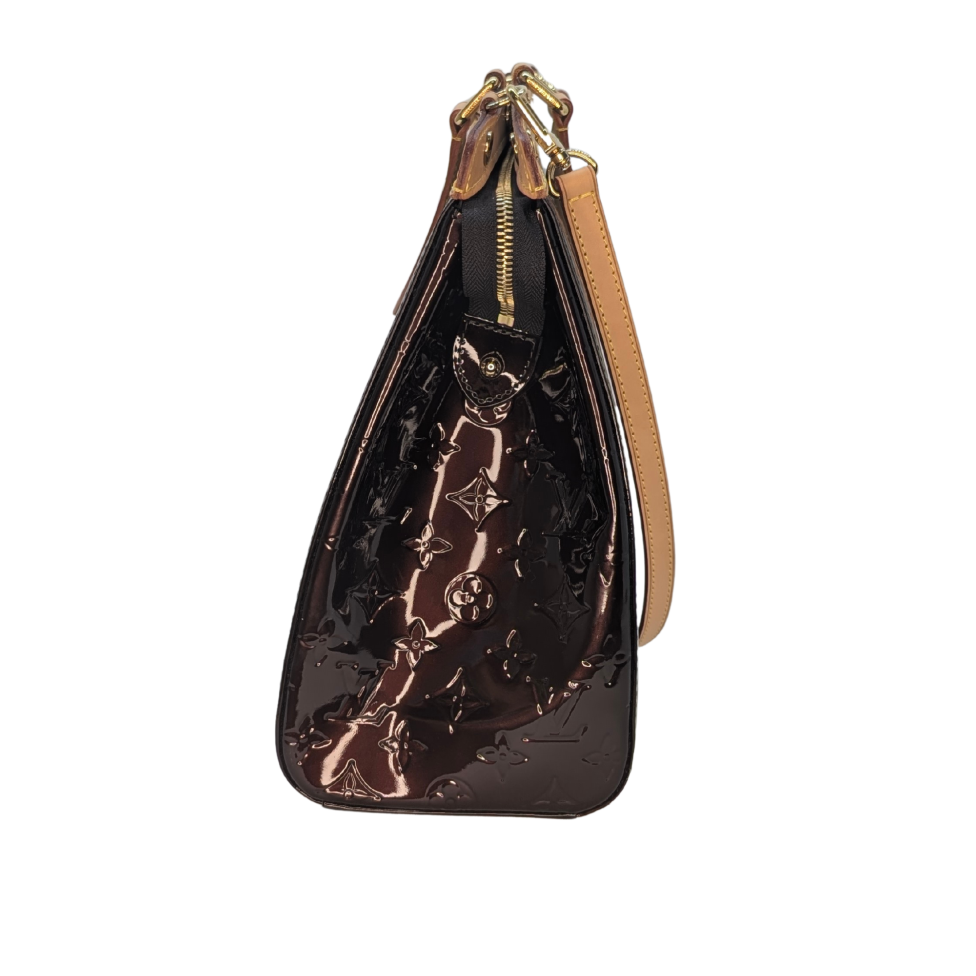 Louis Vuitton Amarante Monogram Brea Vernis GM Handbag Burgundy