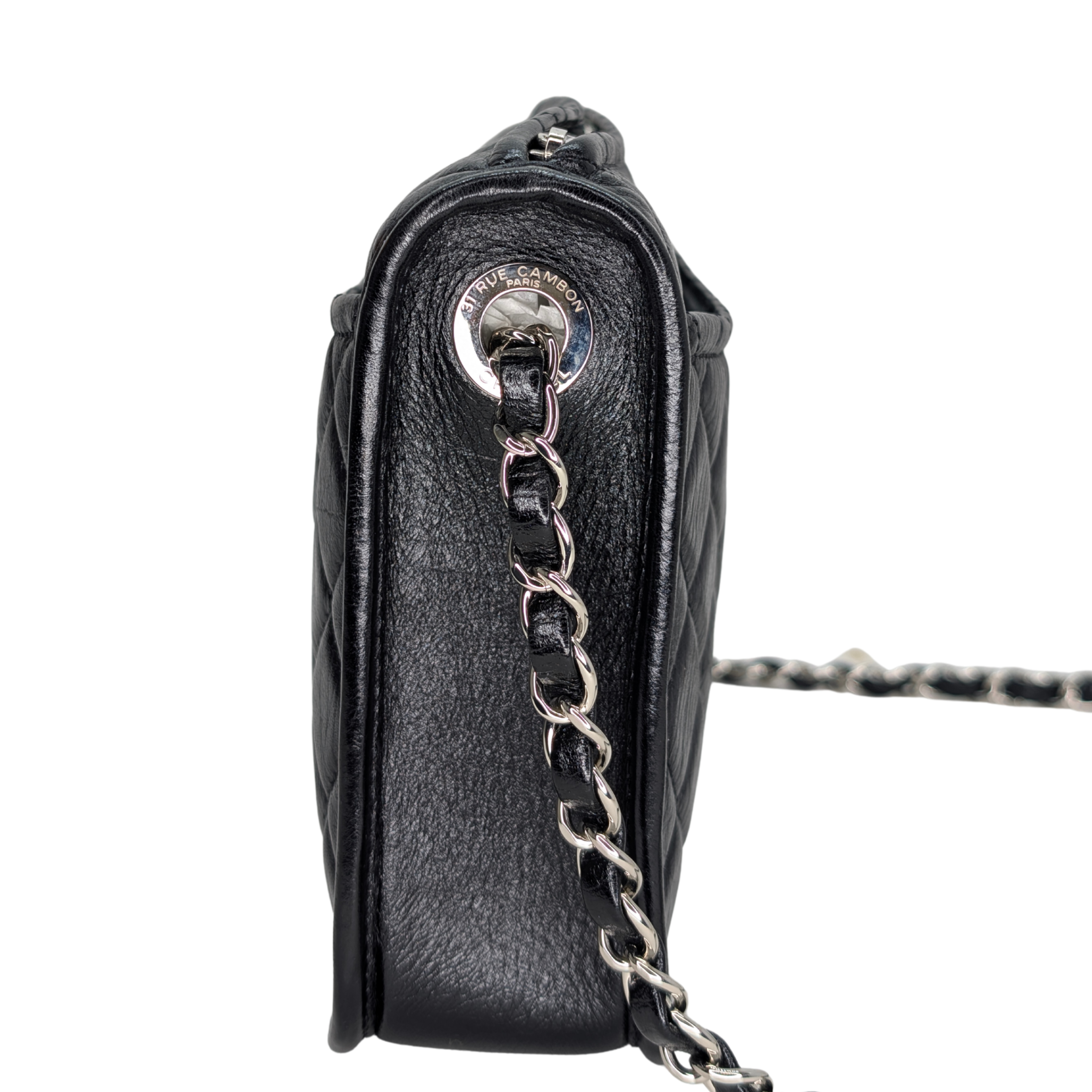 Chanel Clutch On Chain Camera Bag Aged Calfskin Black
