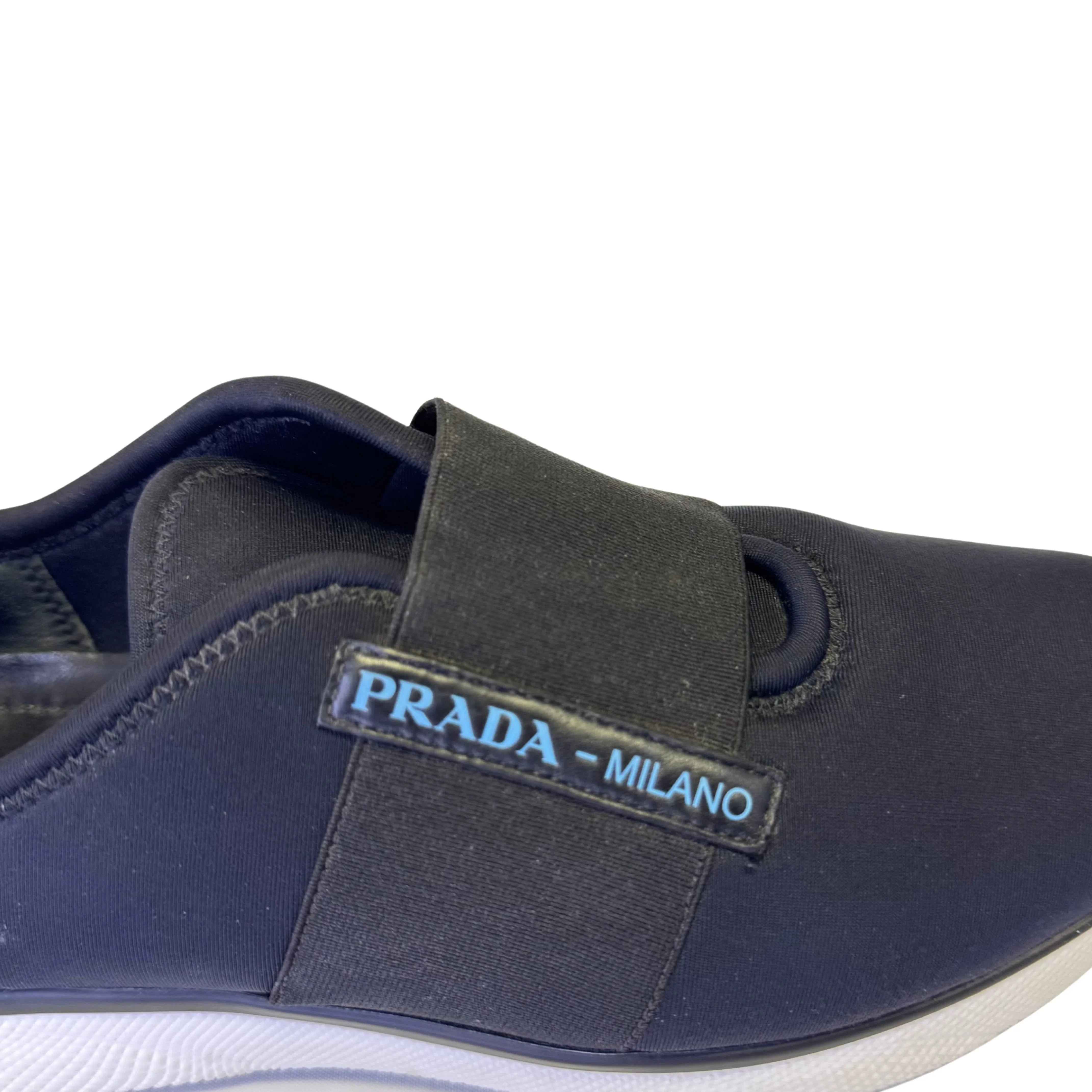 Prada Black x Navy Neoprene Sneakers size 36 - Lost Designer