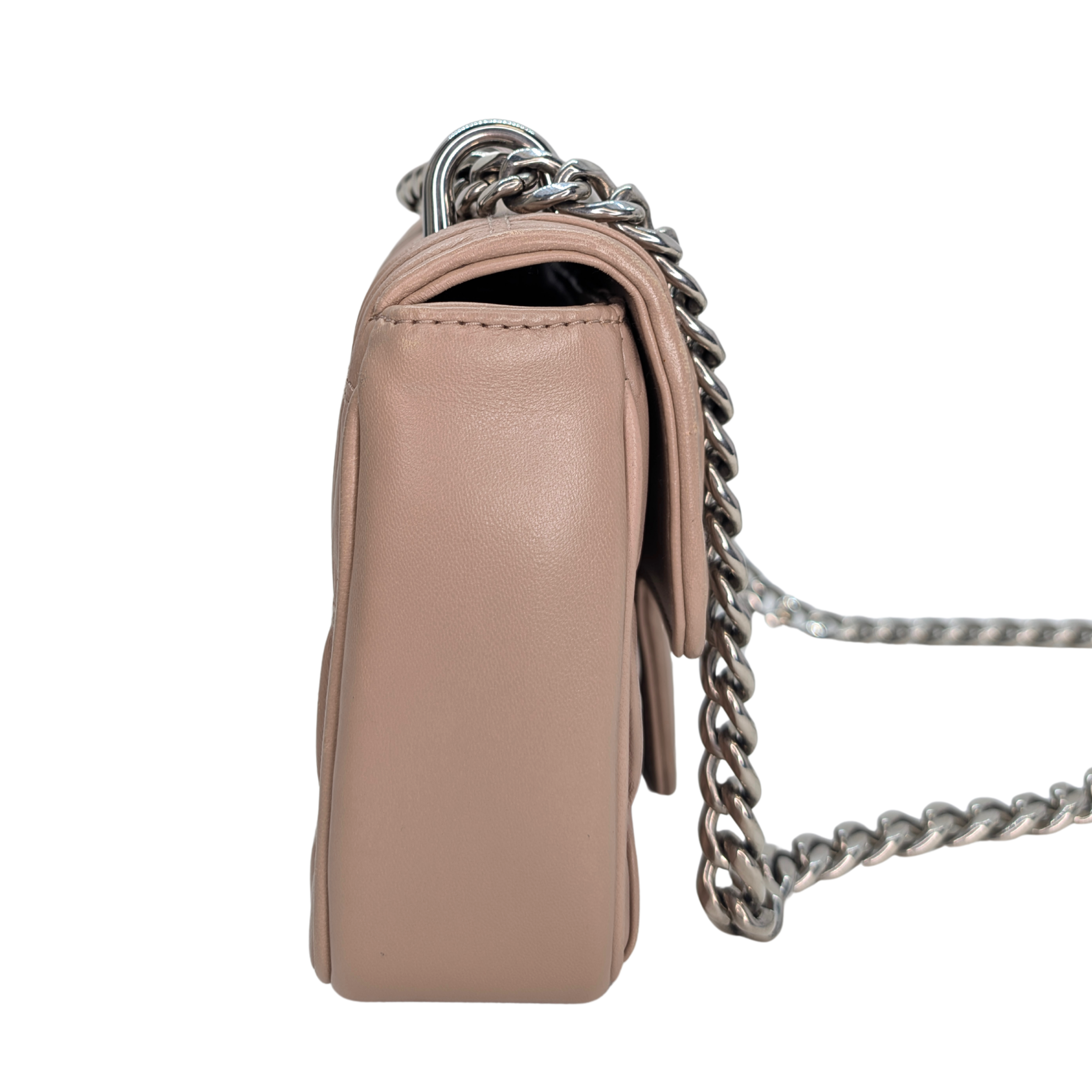 Prada Nappa Gaufre Chain Flap Crossbody Bag Taupe