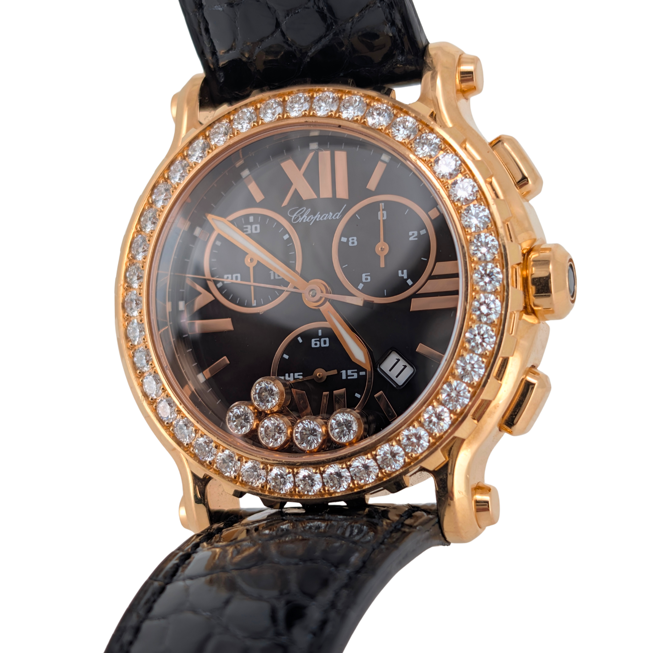 Chopard Happy Sport Chronograph 18k Rose Gold 42mm Watch 283583-5004