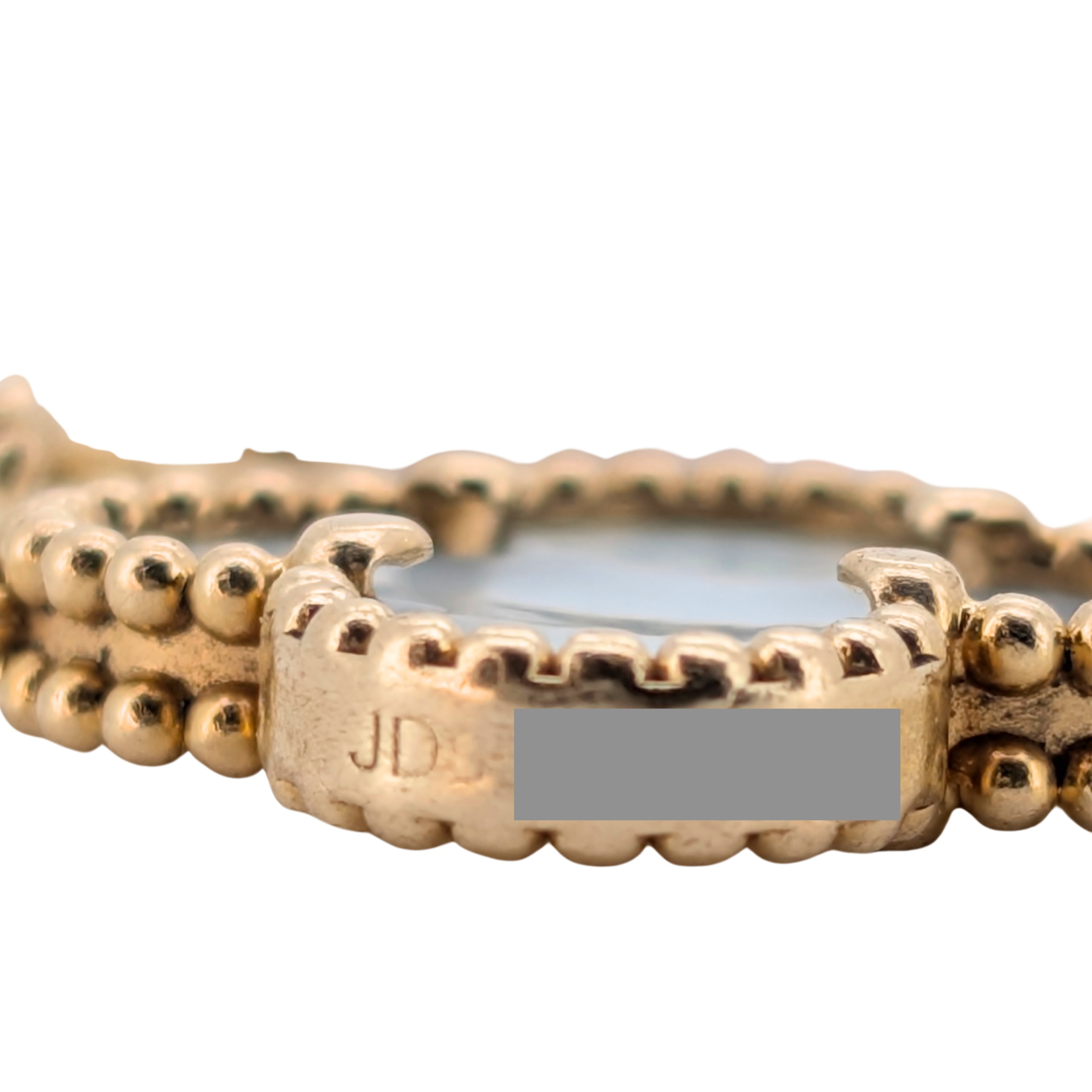 Van Cleef & Arpels Vintage Alhambra 5 Motif Mother of Pearl 18k Gold Bracelet