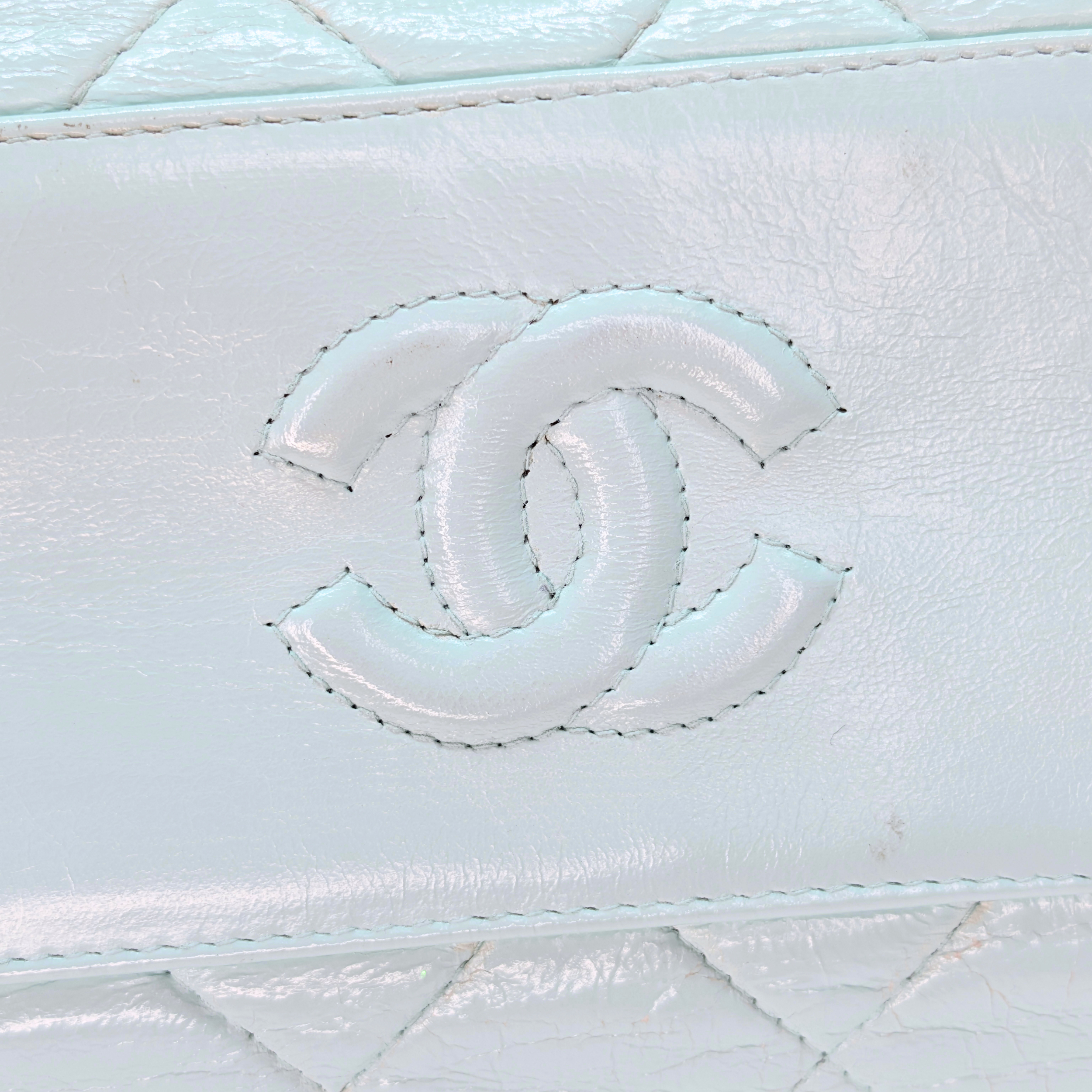 Chanel Vintage Kiss Lock Bag Baby Blue