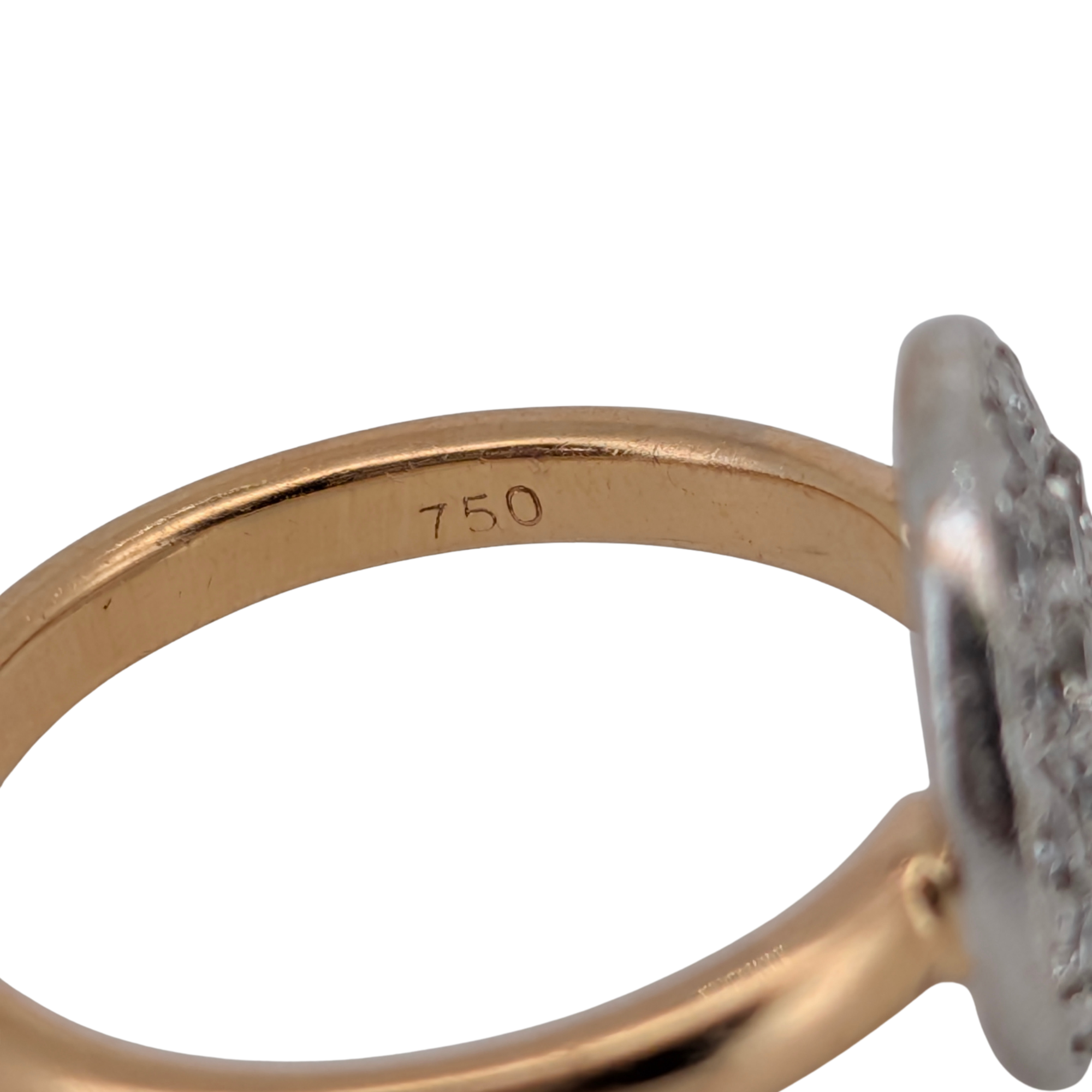 0.65Ct Natural Cluster Brilliant Cut Diamond Ring On 18K Gold