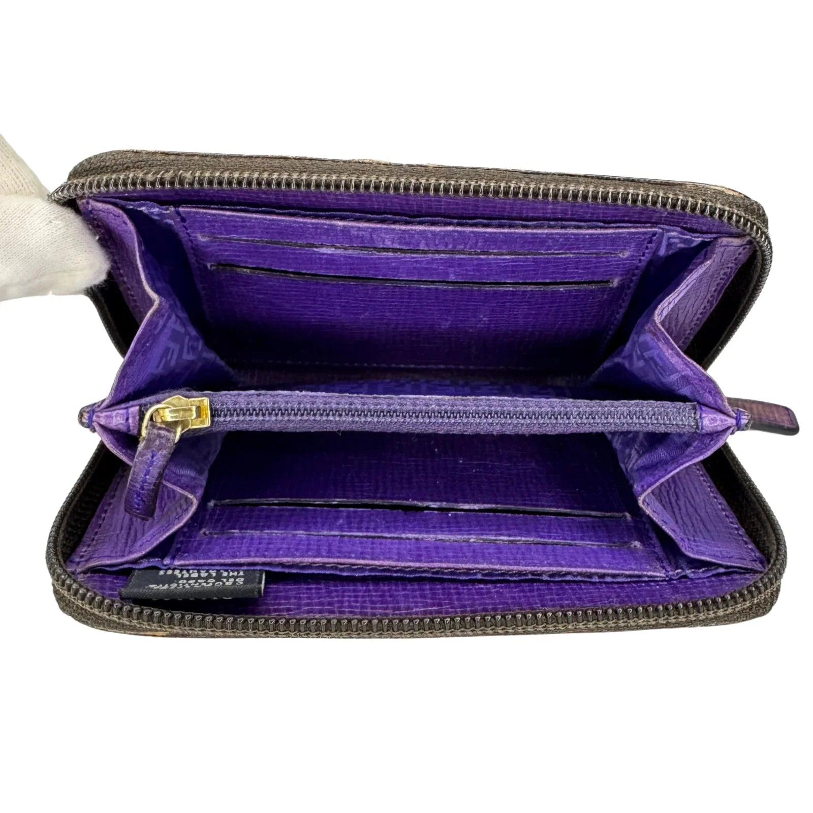 Fendi Zucca Monogram zip Wallet Tobacco - Lost Designer