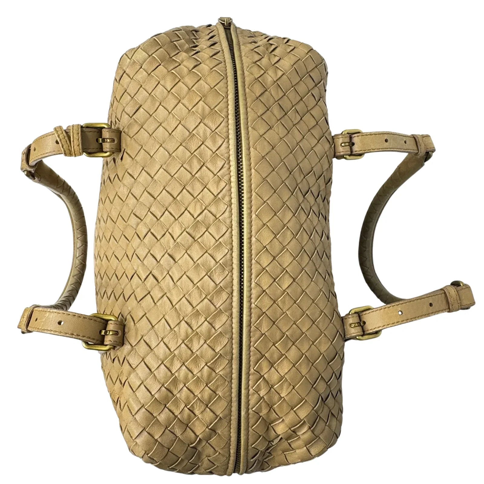 Bottega Veneta Nappa Intrecciato Padlock Montaigne Moutarde Beige Bag - Lost Designer