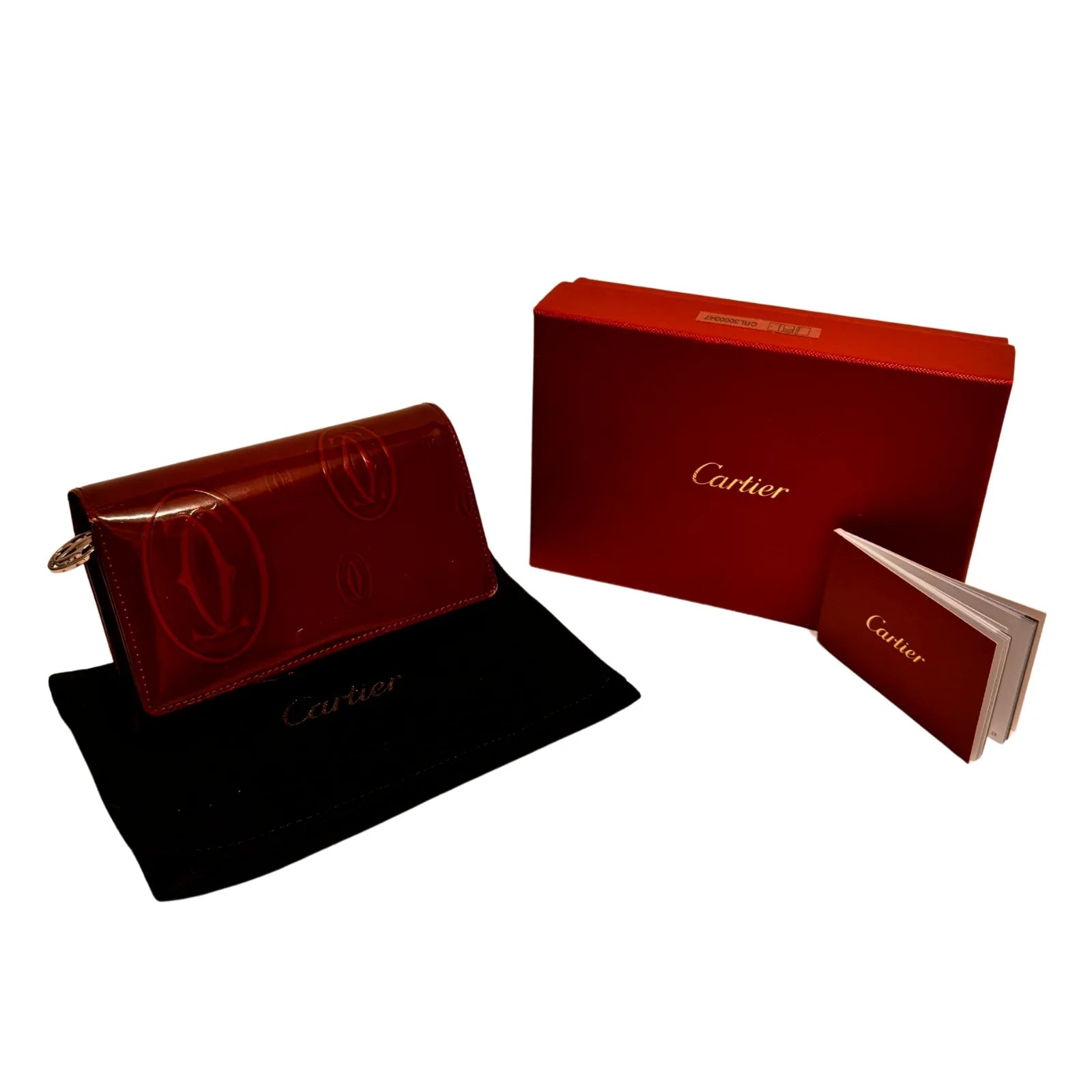 Cartier Long Leather Wallet Deep Red - Lost Designer