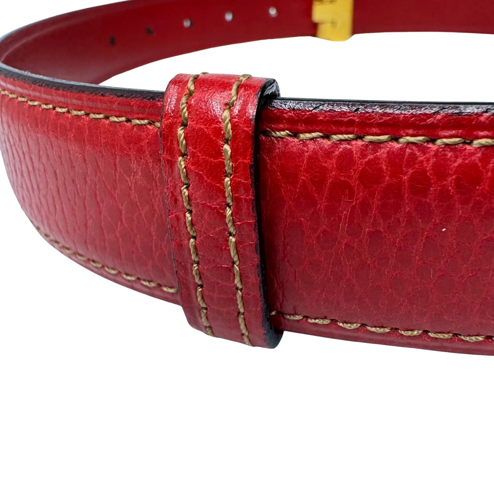 Cartier Must de Cartier Santos Belt in Red Leather - Lost Designer