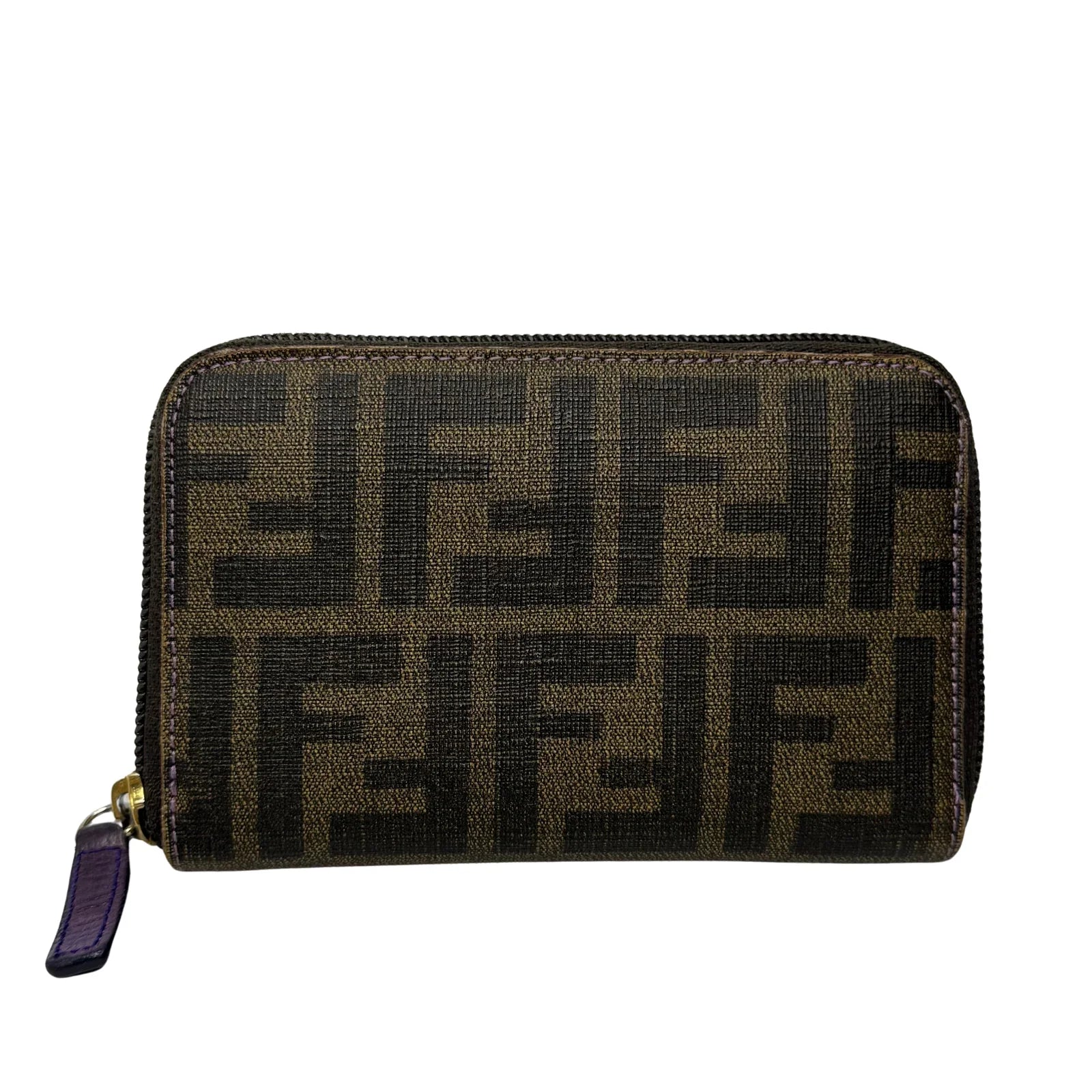 Fendi Zucca Monogram zip Wallet Tobacco - Lost Designer