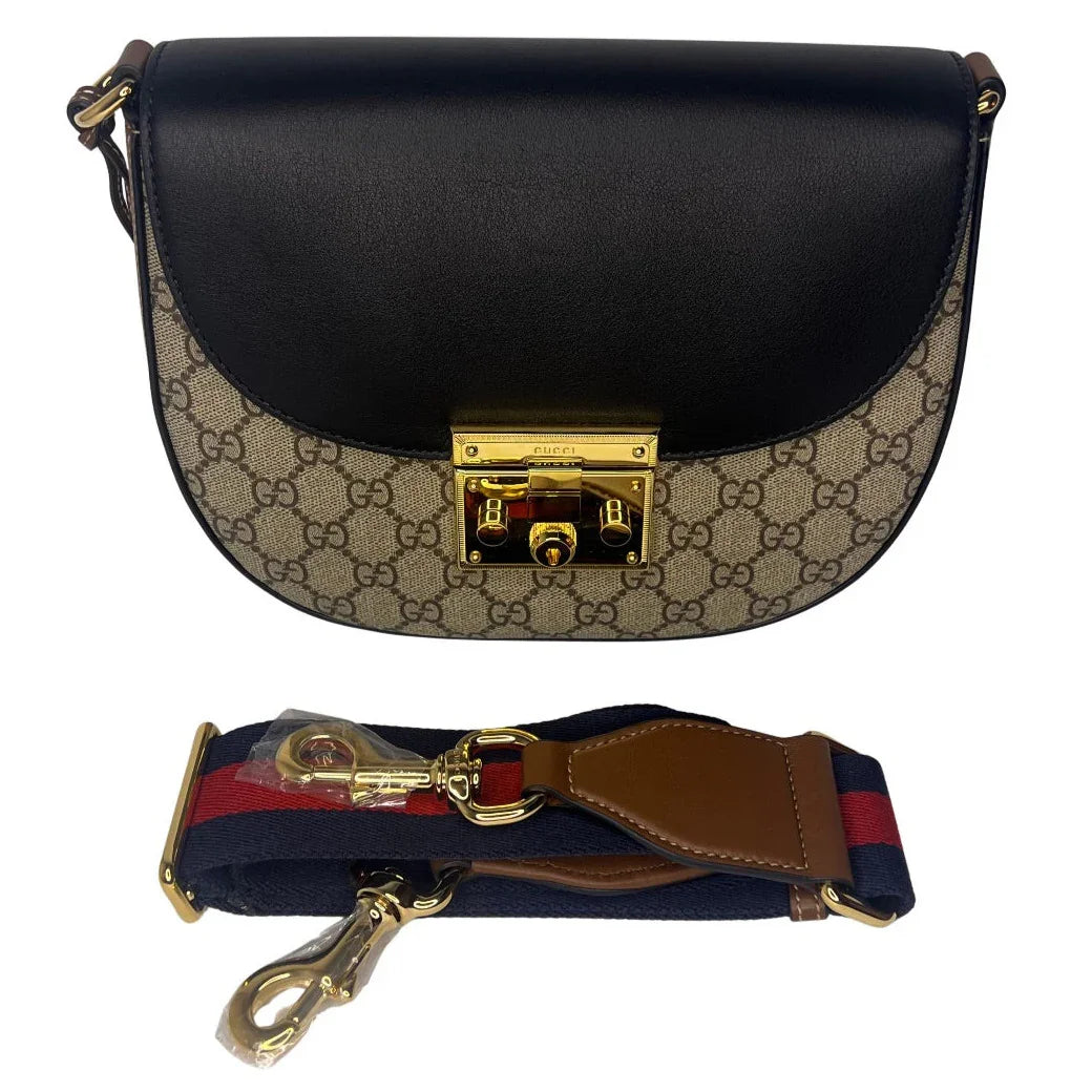 Gucci Padlock Medium GG Supreme Saddle Messenger Bag - Lost Designer