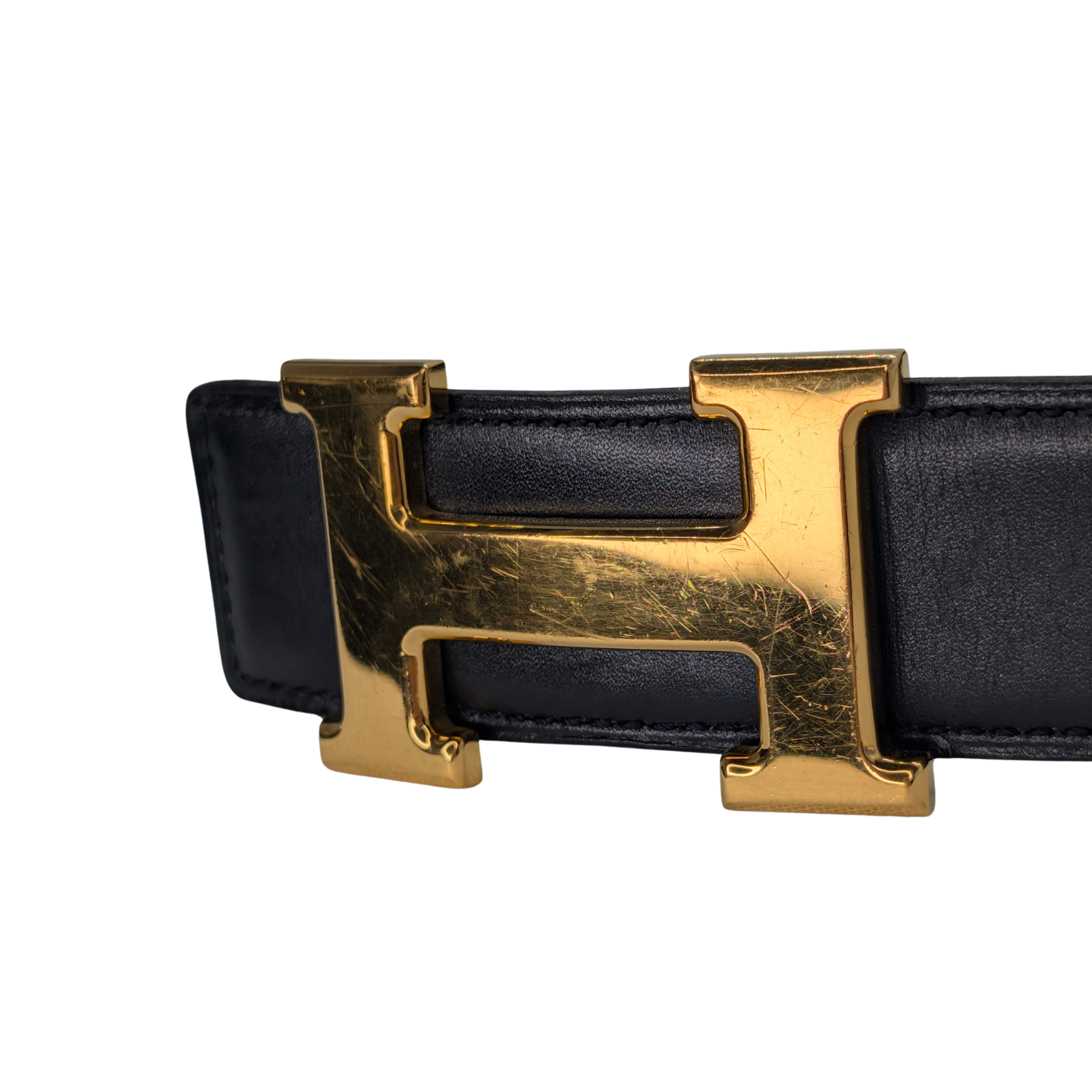 Hermes H Leather Belt Black 70