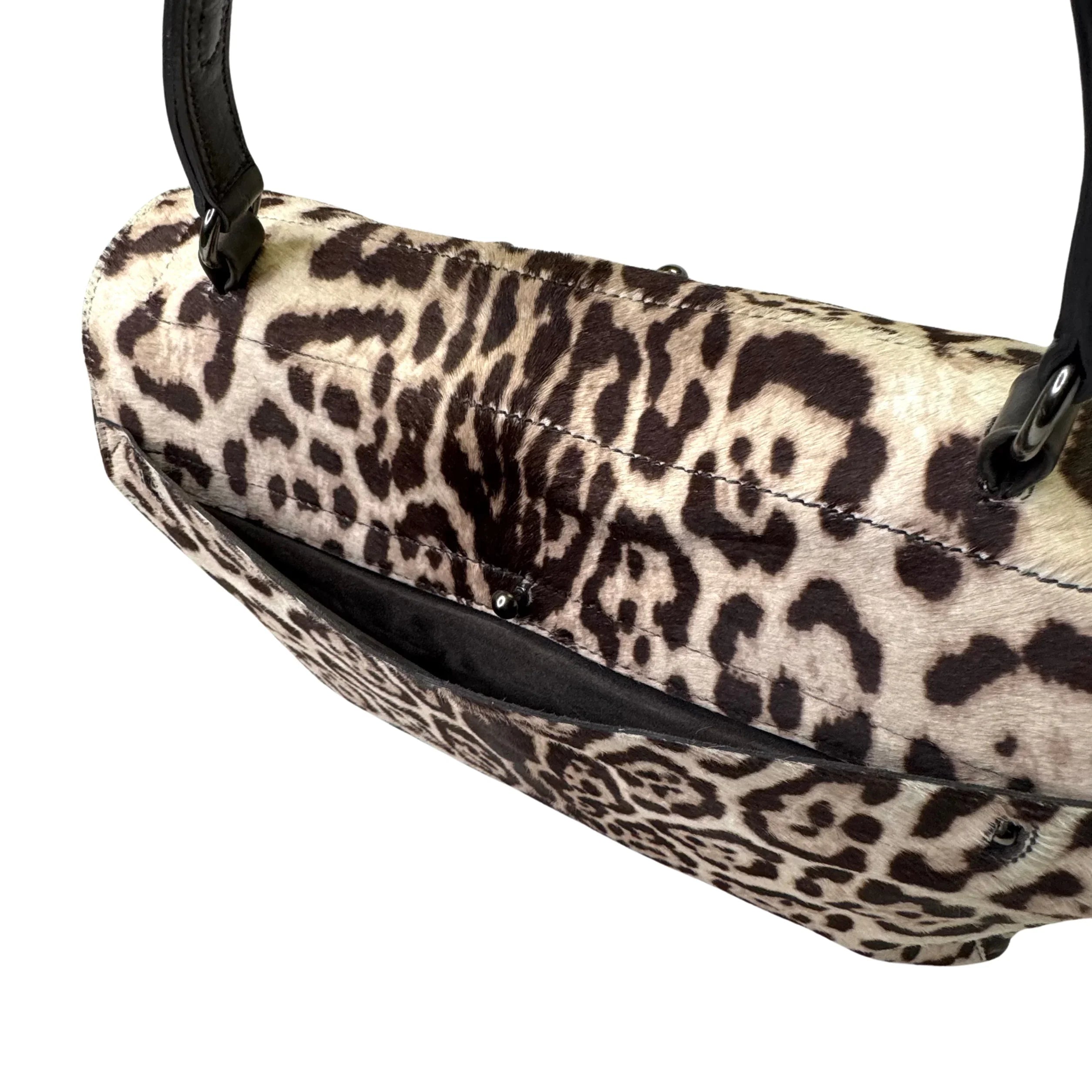 Saint Laurent Ponyhair Top Handle Bag Leopard - Lost Designer