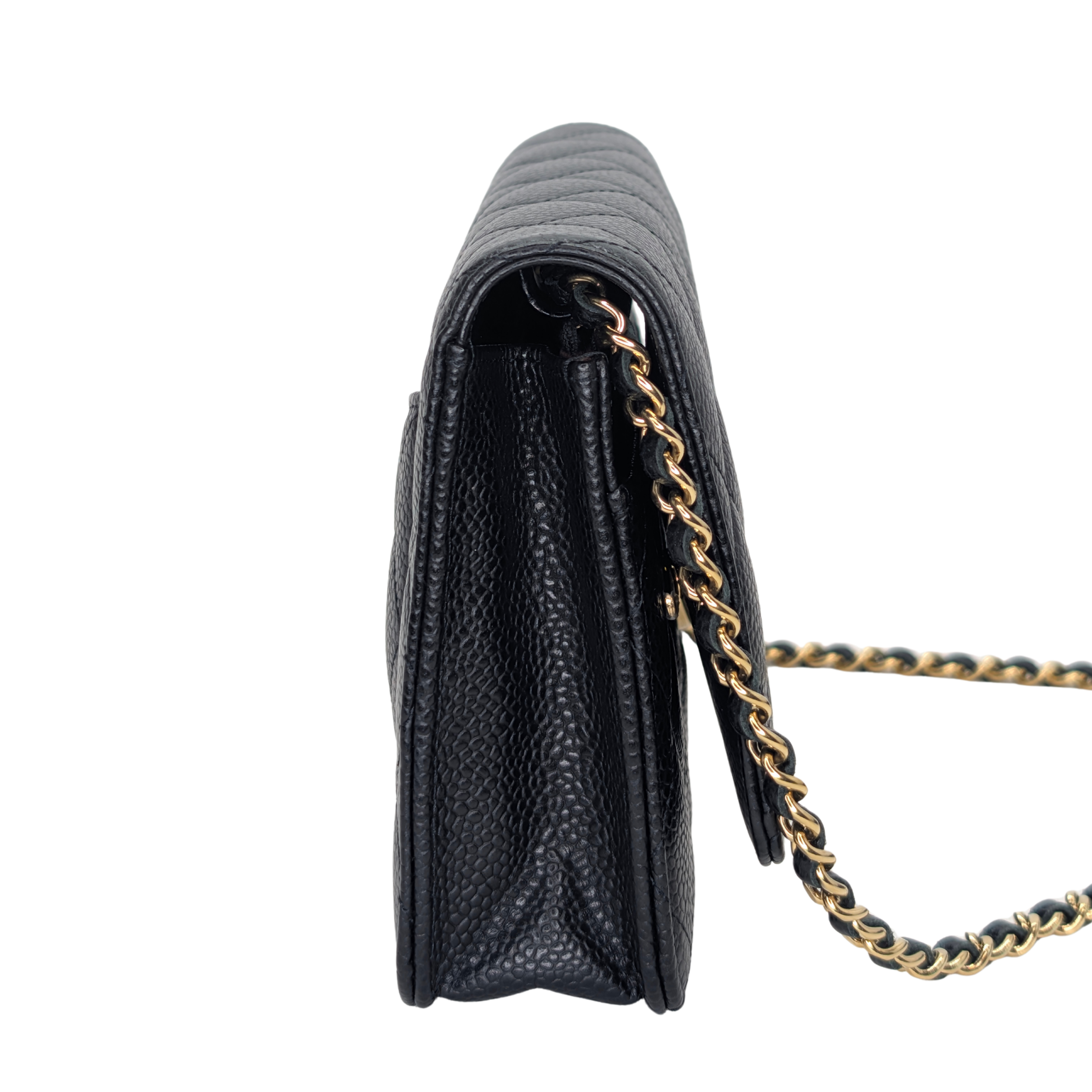 Chanel WOC Wallet on Chain Caviar Black GHW Microchip