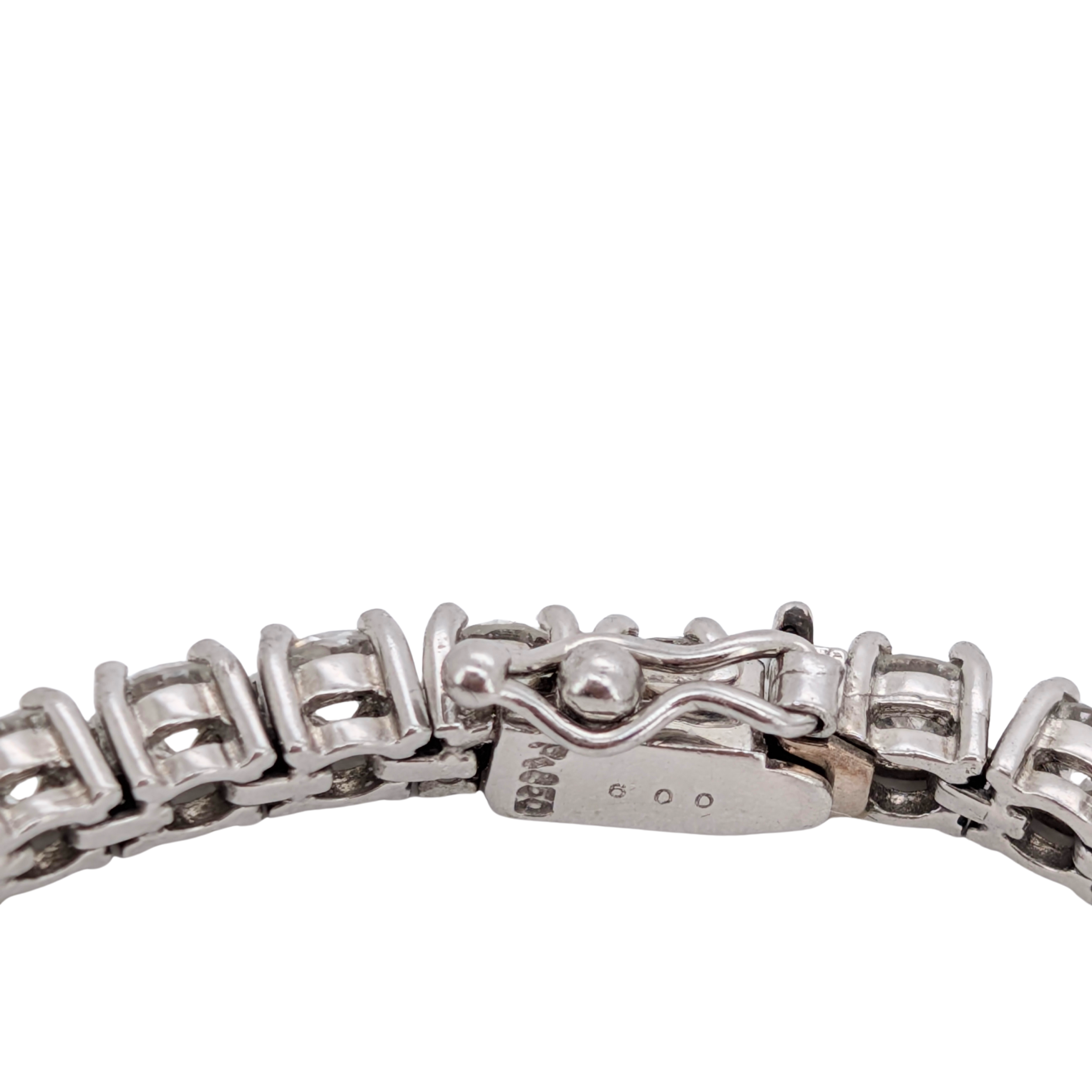 6.00Ct Natural Round Brilliant Diamond Tennis Bracelet In Platinum 850