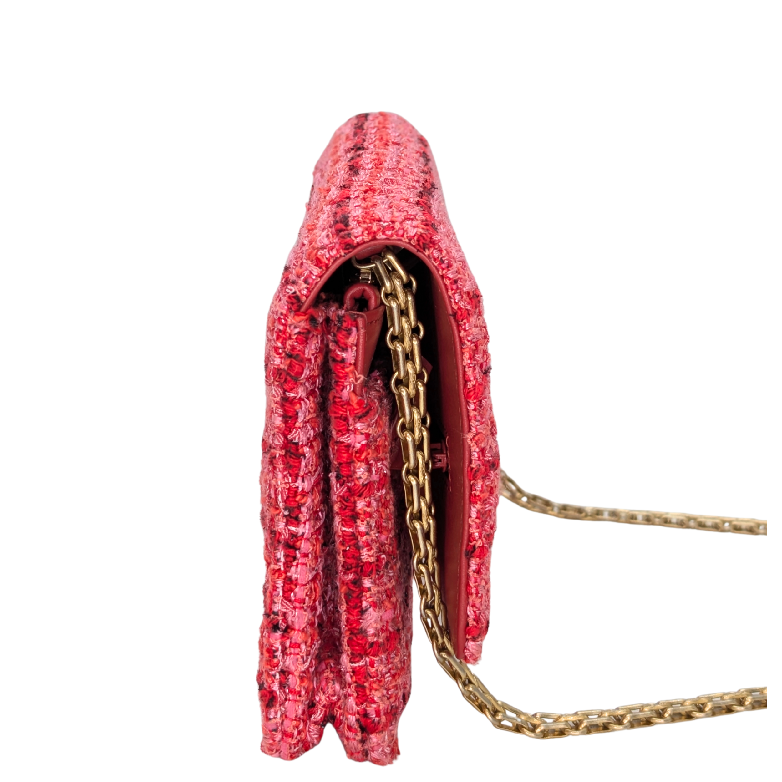 Chanel 2.55 Reissue Tweed Wallet on Chain Pink