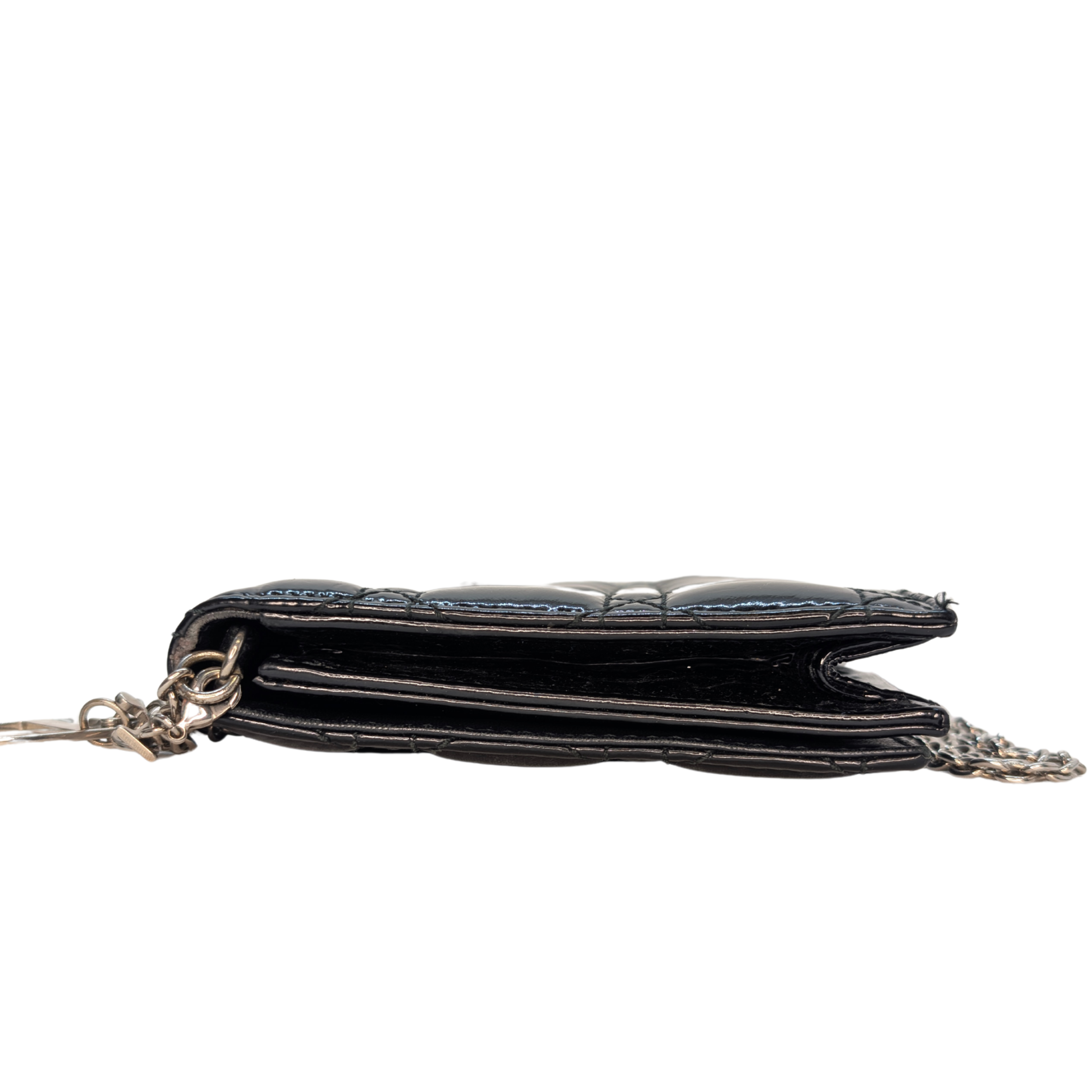 Dior Patent Leather Clutch on Chain Black