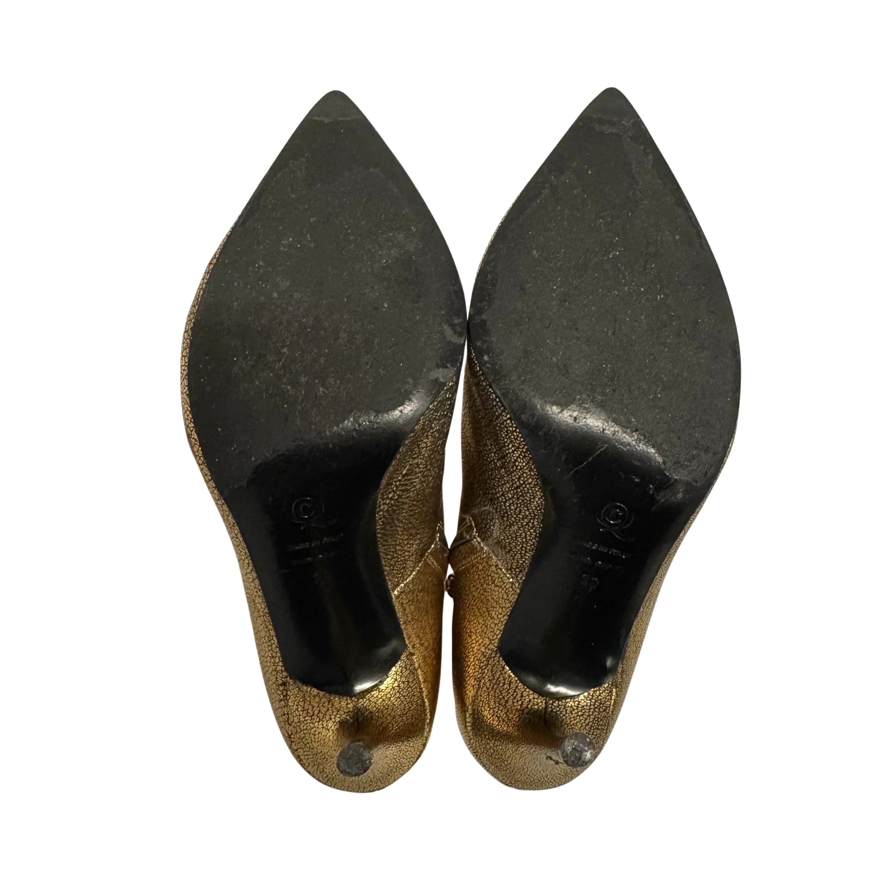 Alexander McQueen Metallic Gold Ankle Boots Booties size 39 - Lost Designer