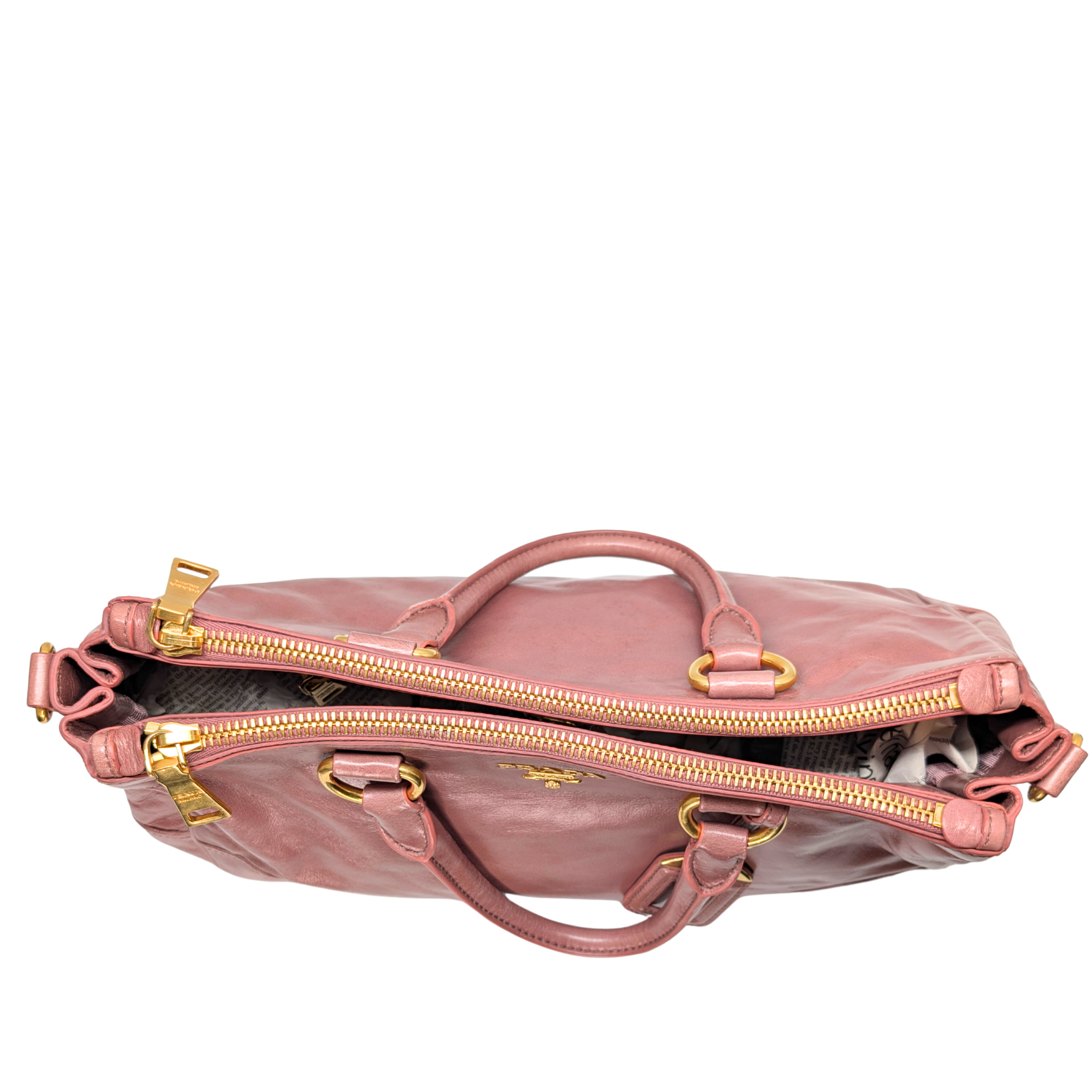 Prada Vitello Shine Shopping Tote Bag Dusky Rose