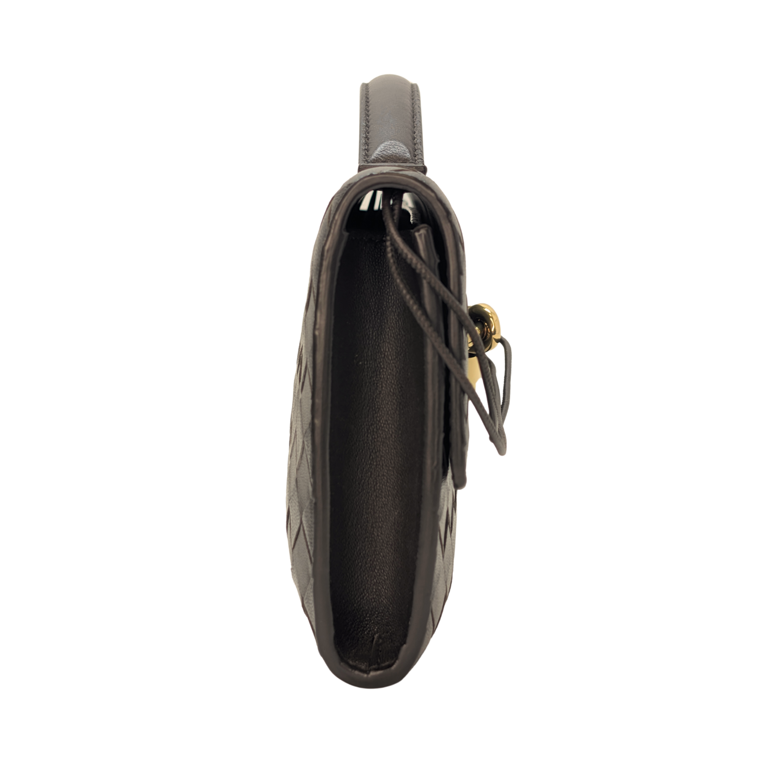 Bottega Veneta Nappa Intrecciato Long Andiamo Top Clutch Bag Brown