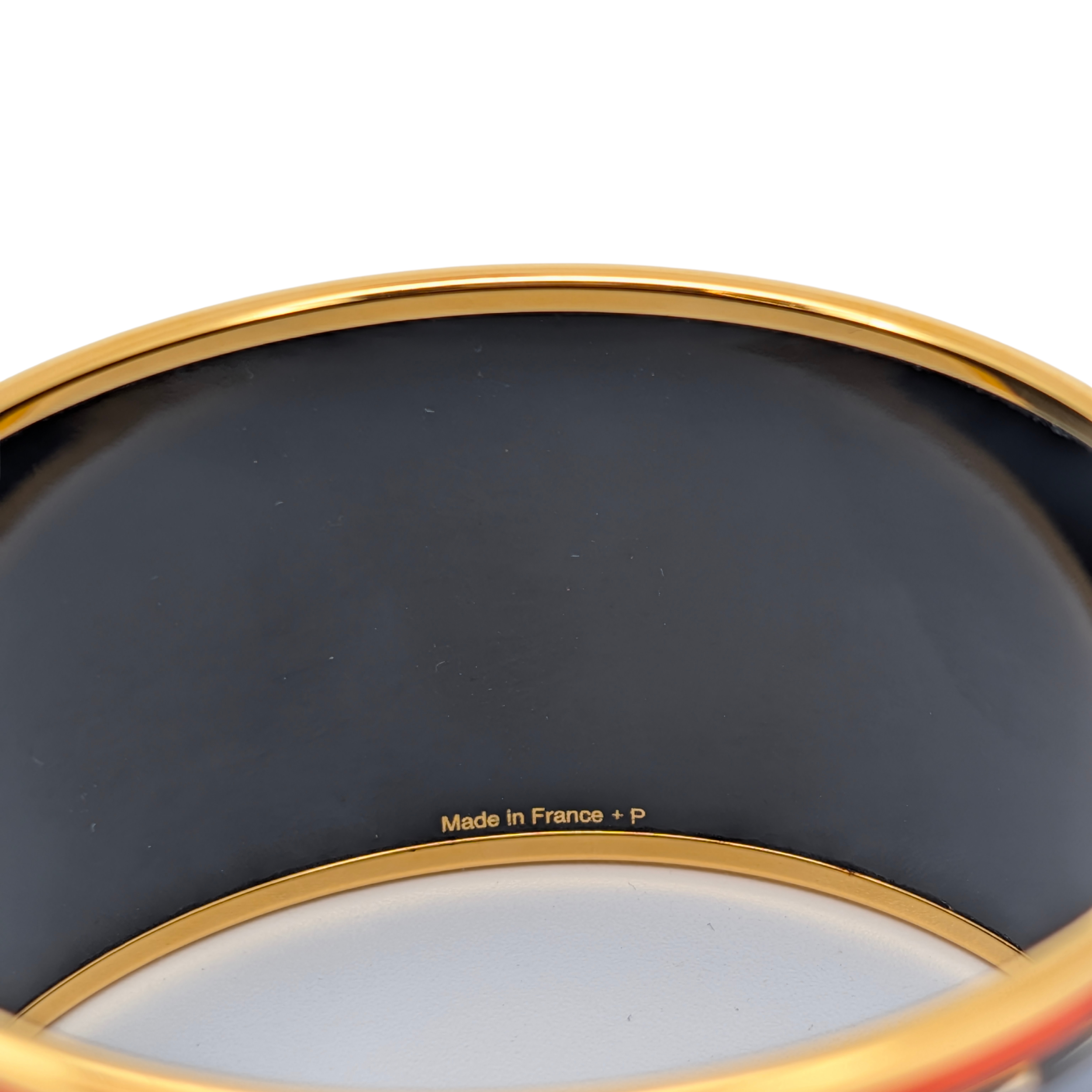 Hermès extra-wide Brazil Enamel Bangle Bracelet