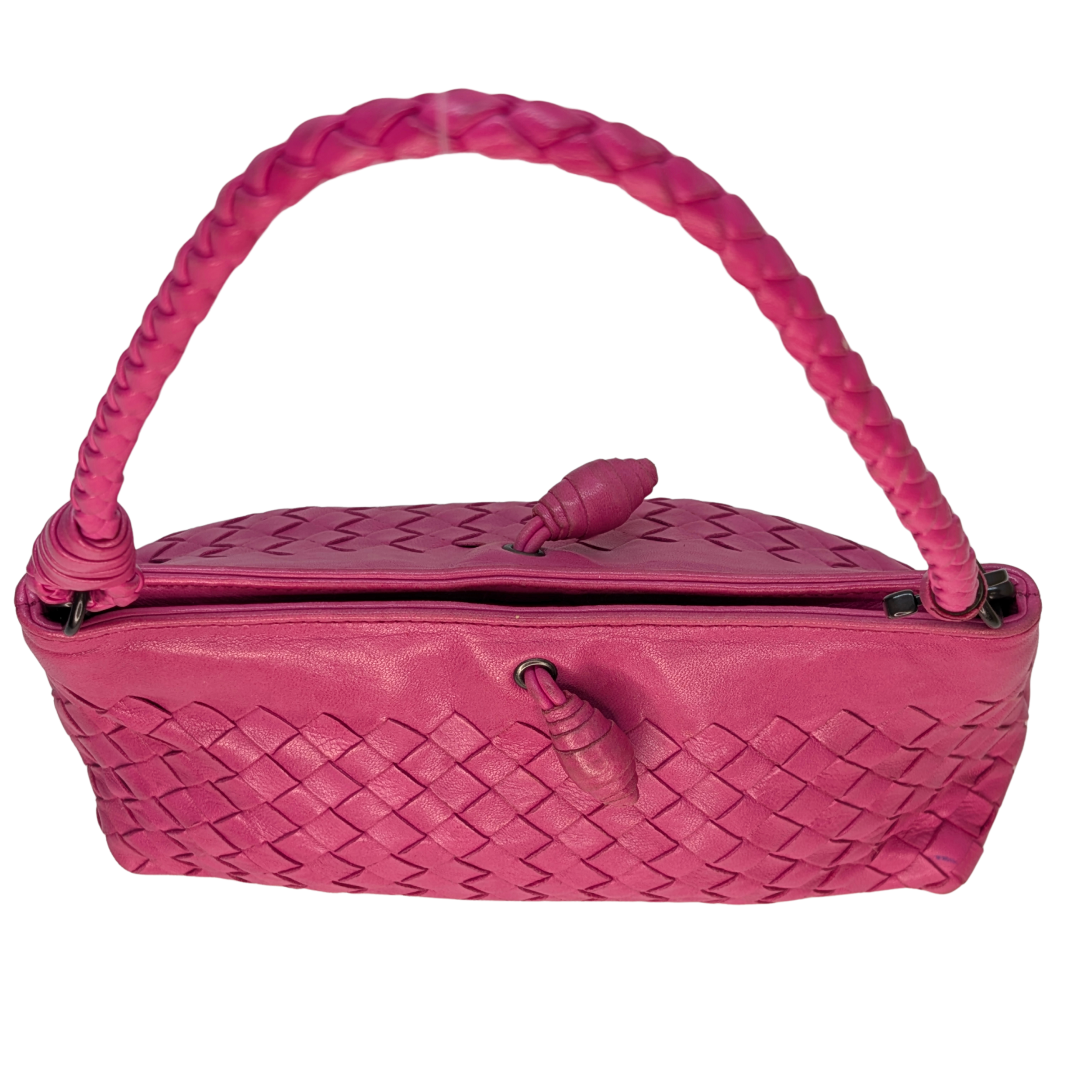 Bottega Veneta Pochette Intrecciato Pink