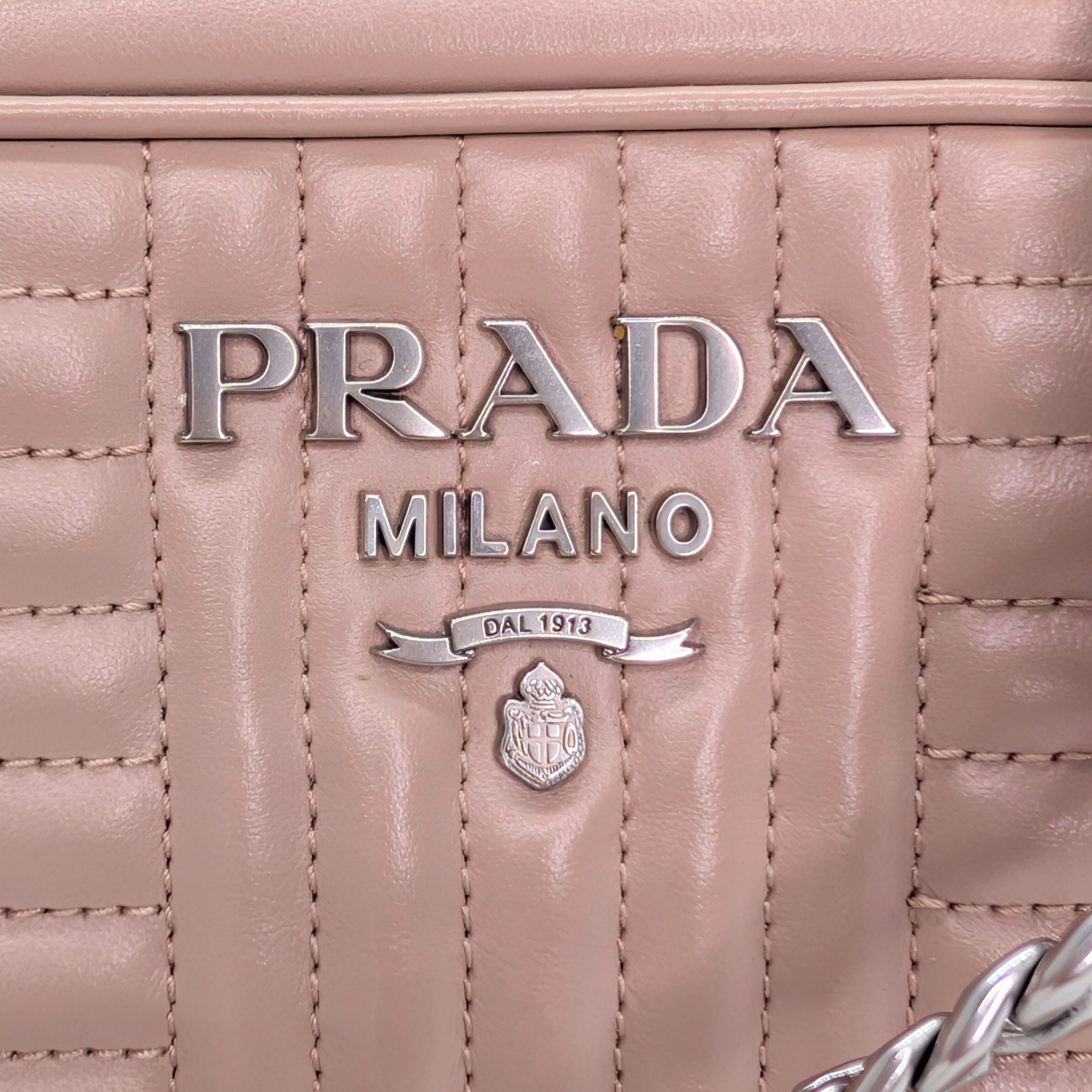 Prada Diagramme Camera Bag Leather Beige