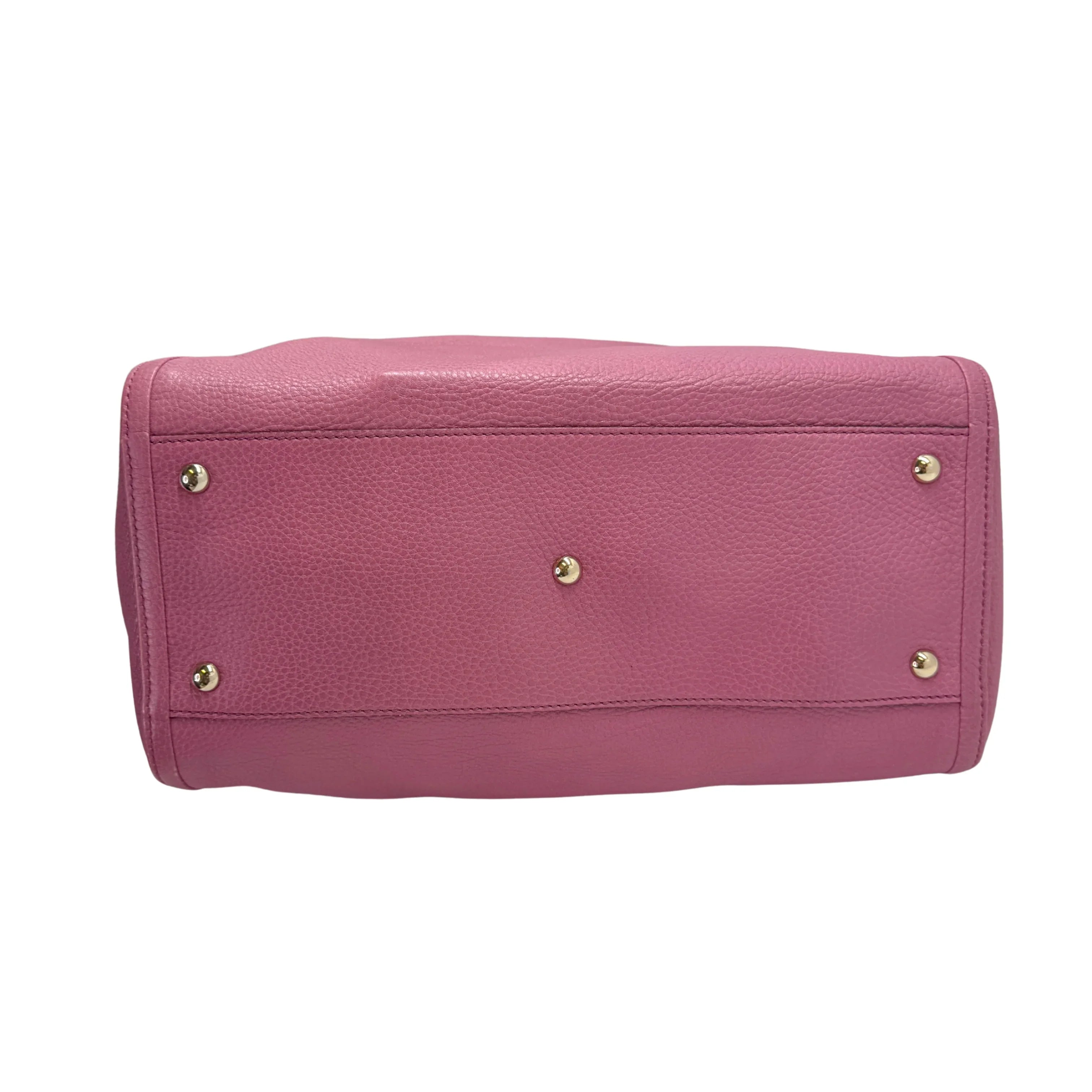 Gucci Pebbled Calfskin Medium Soho Shoulder Bag Fresia Rose - Lost Designer