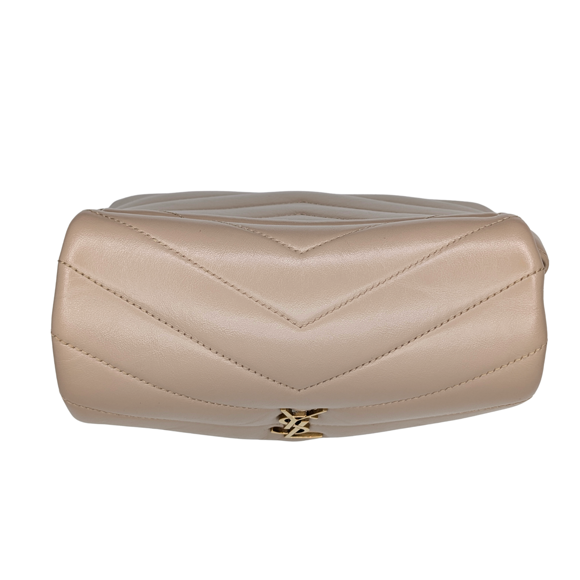 Saint Laurent Mini Lou Lou Shoulder Bag Beige