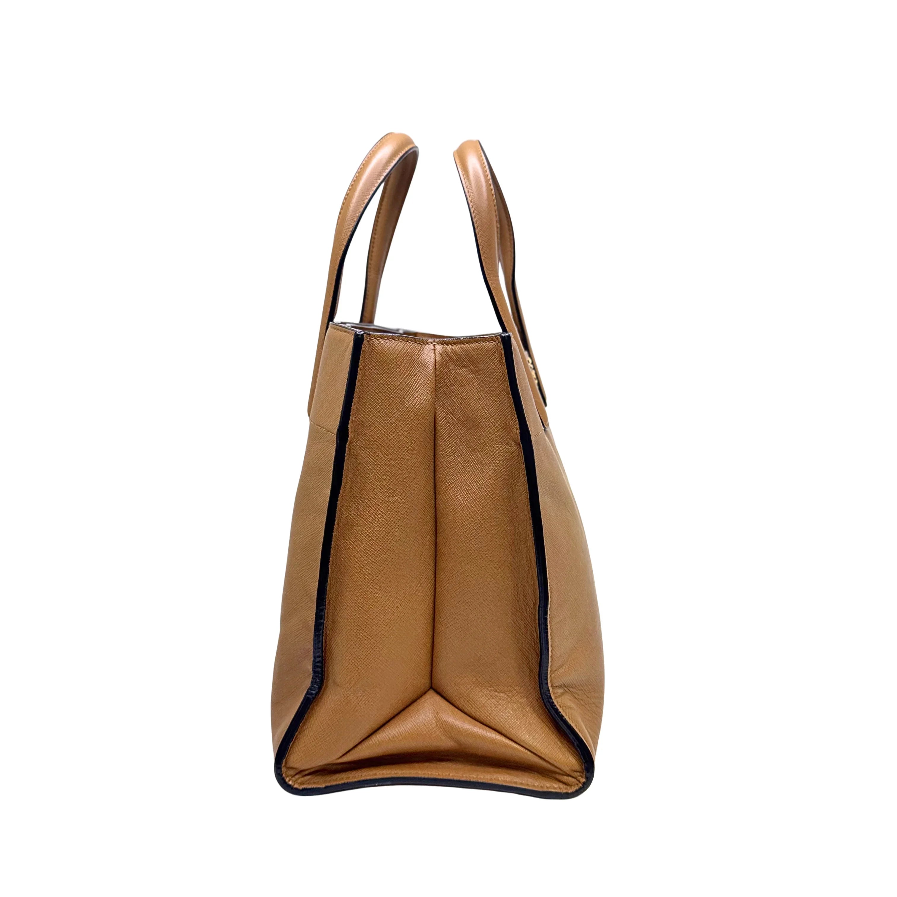 Prada Saffiano Handbag Leather Brown - Lost Designer