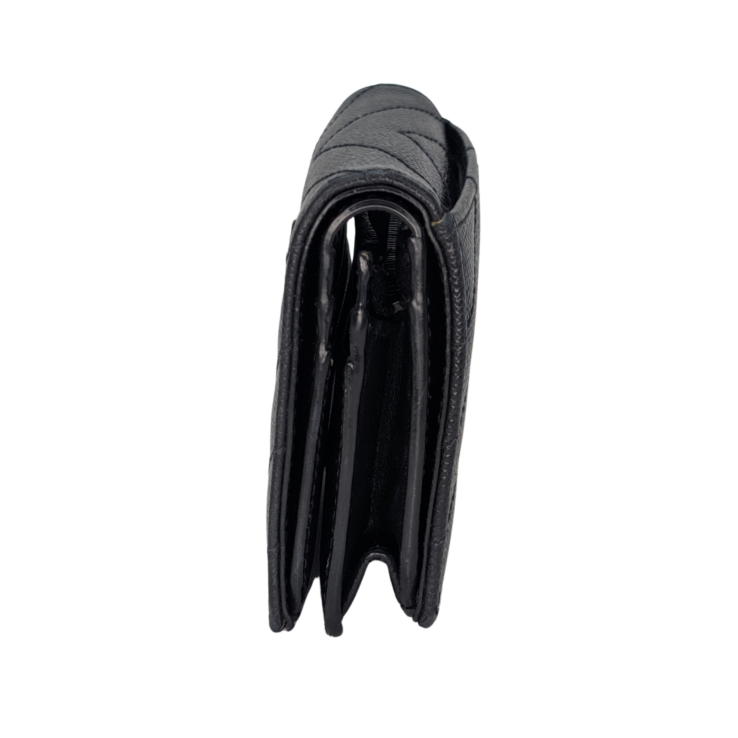 Saint Laurent Cassandre Metalasse Wallet Black