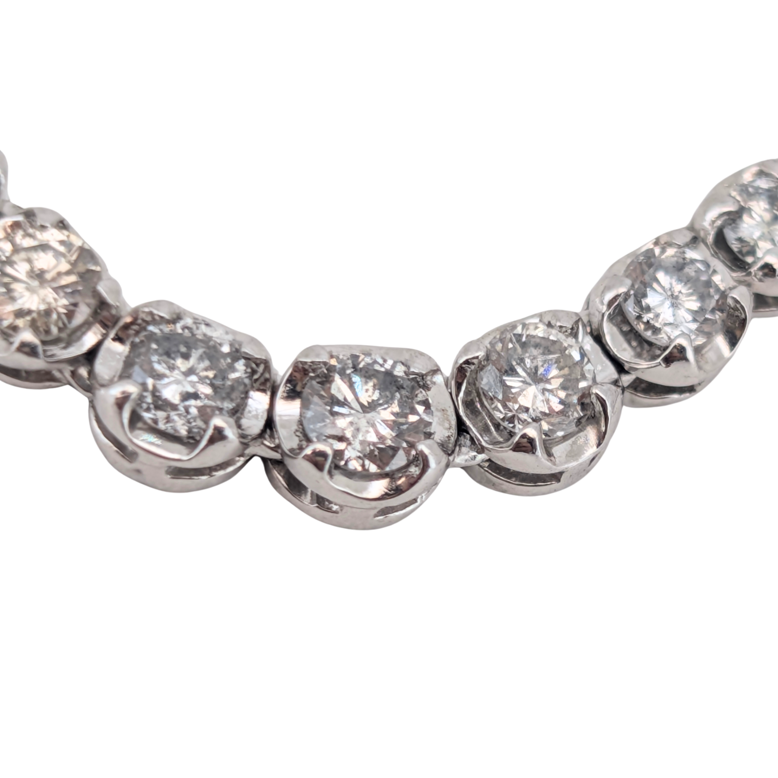 3.00Ct Natural Diamond Tennis Necklace On Platinum