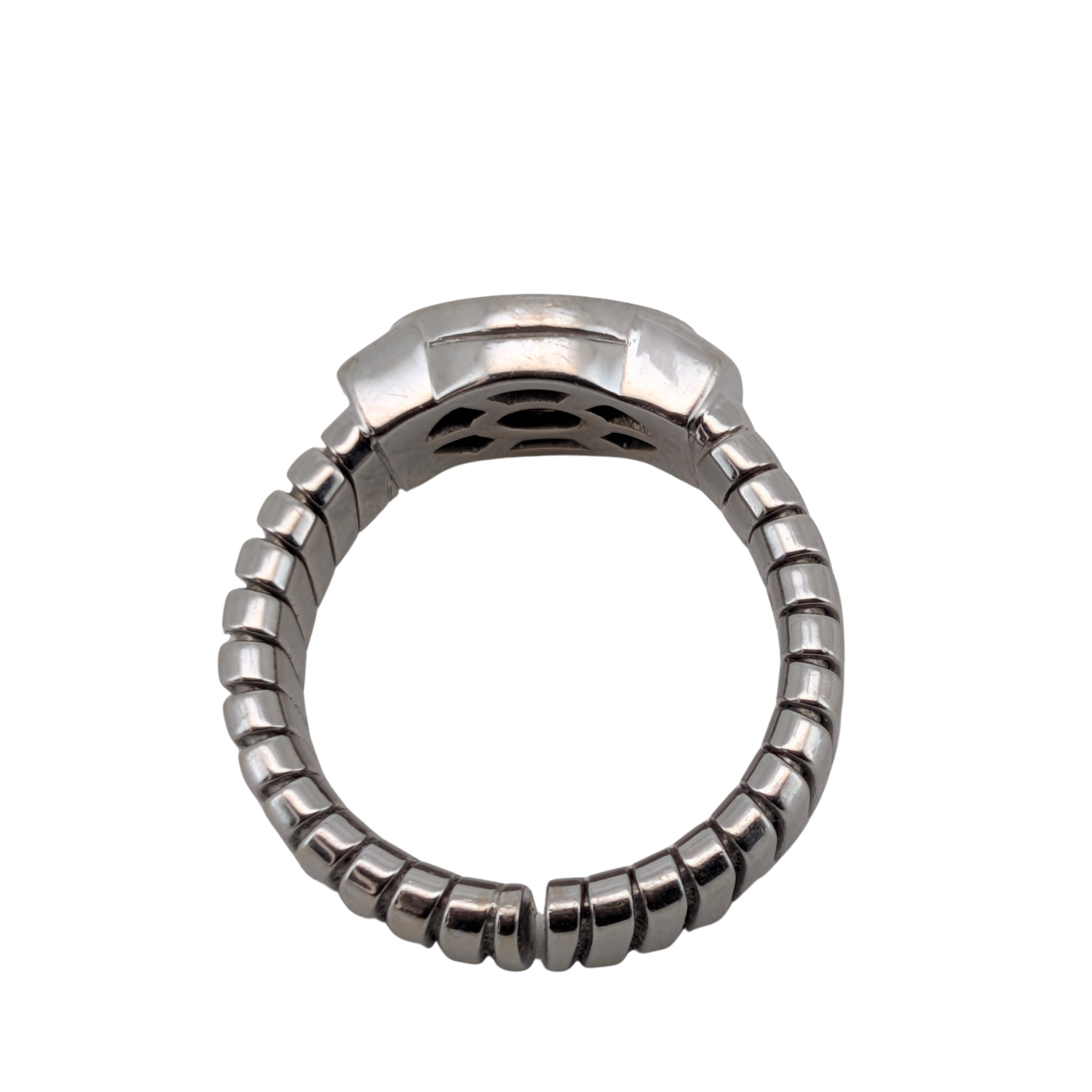 Bvlgari Tubogas Diamond Ring In 18K White Gold