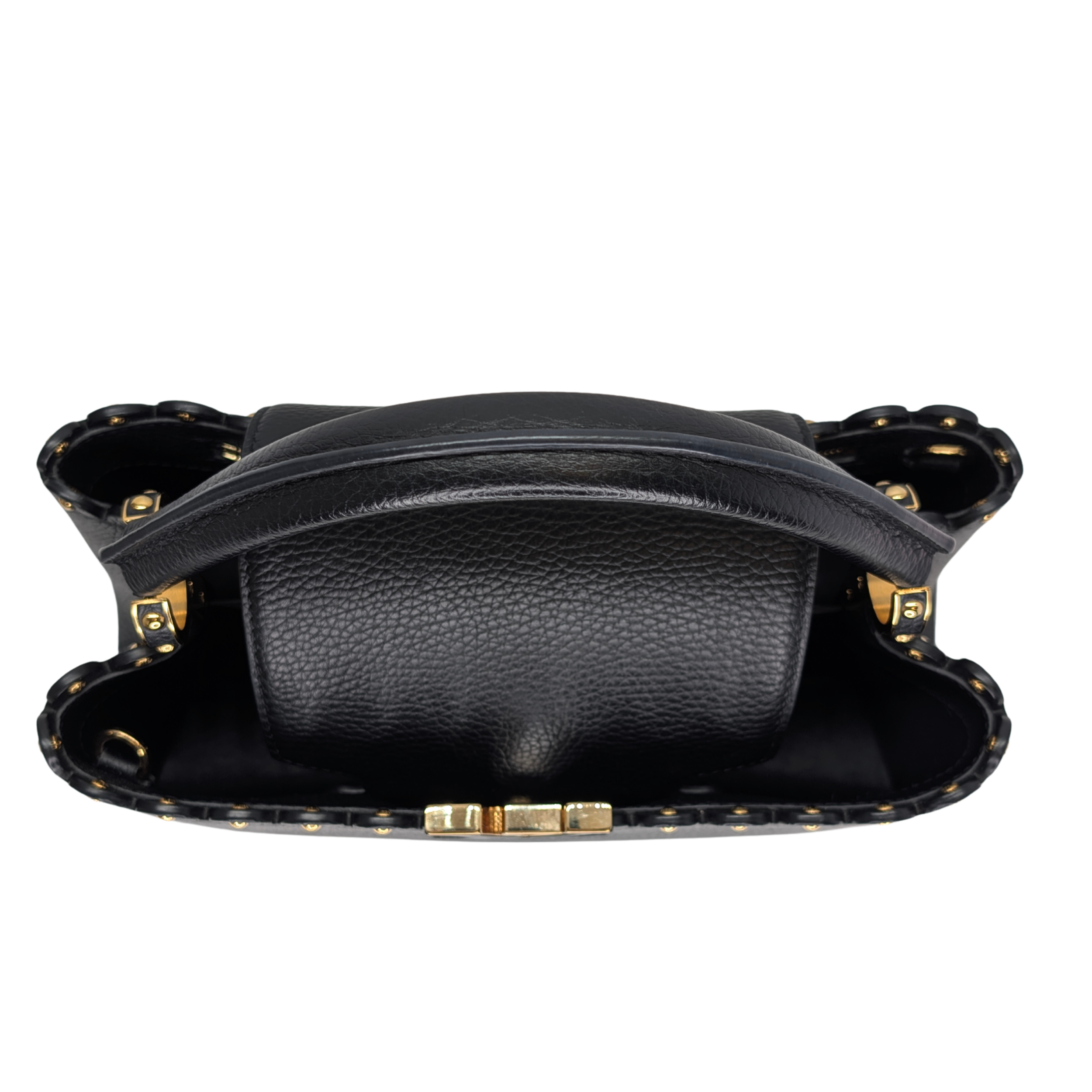 Louis Vuitton Capucine Pm Shoulder Handbag Taurillon Leather Black