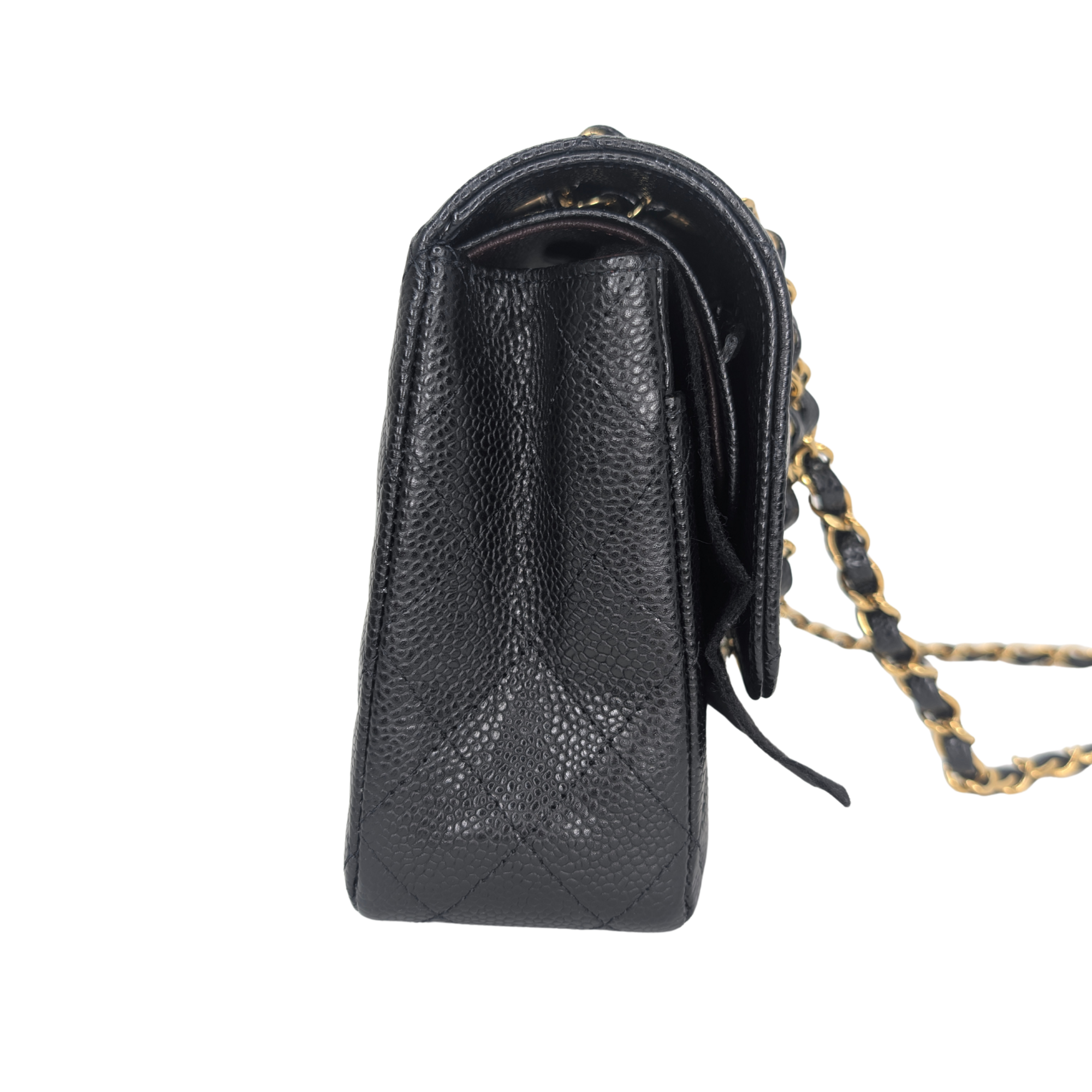 Chanel Classic Flap Bag Caviar Leather Medium Black (Microchip)