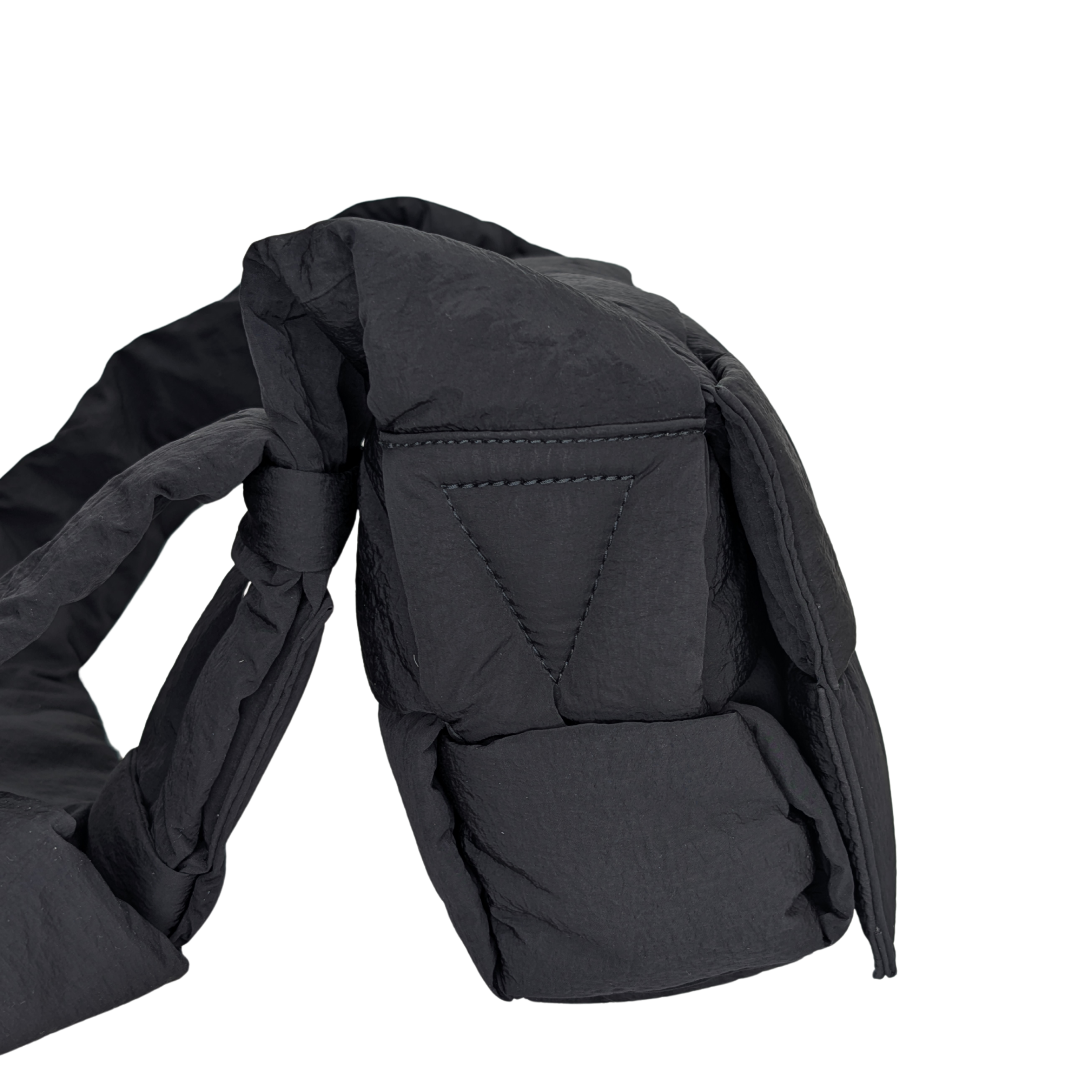 Bottega Nylon Intrecciato Padded Tech Cassette Bag Black