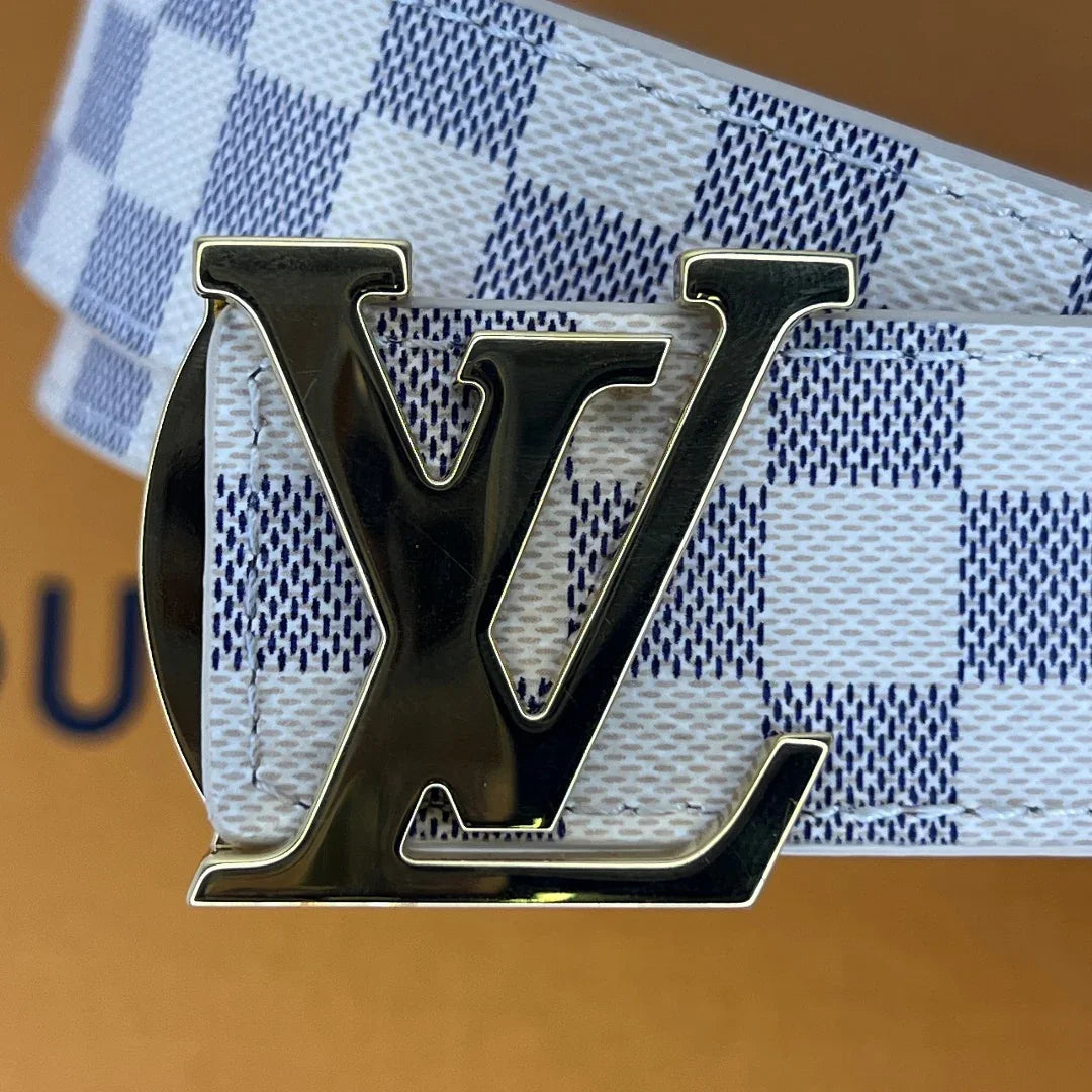 Louis Vuitton Damier Azur LV Initiales 30mm Reversible Belt - Lost Designer