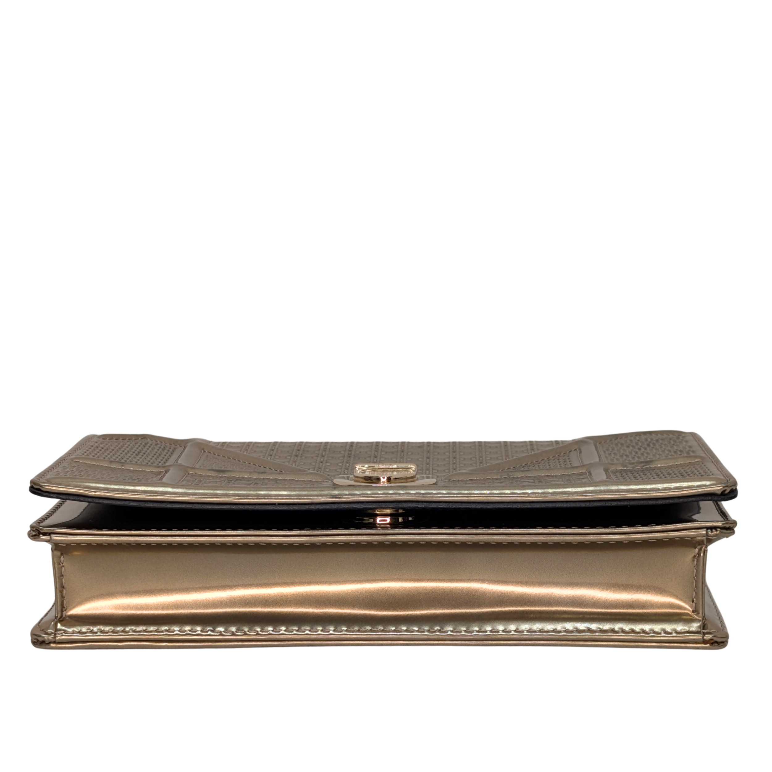 Dior Micro Cannage Leather Baby Diorama Bag Metallic Gold