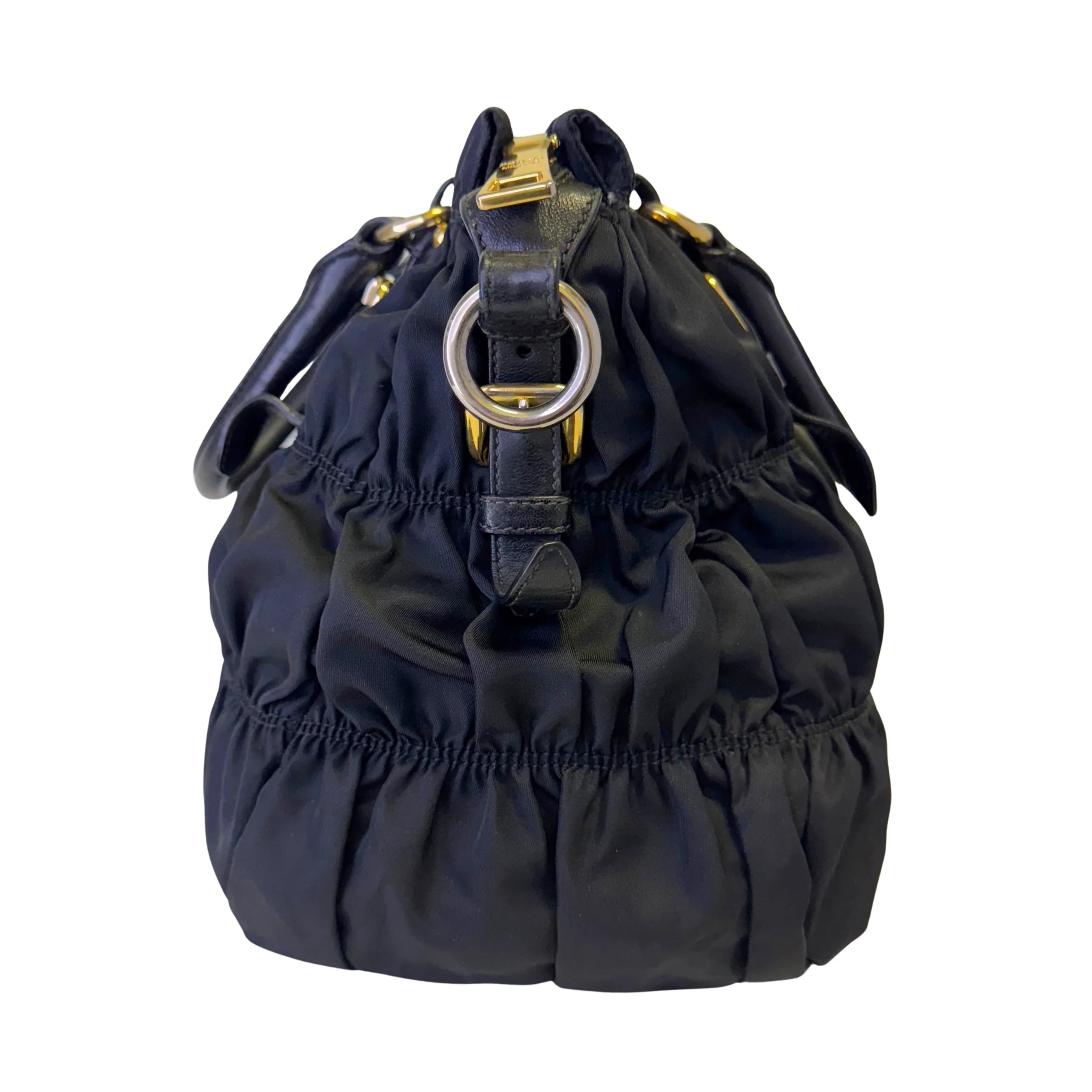 Prada Black Tessuto Nylon x Leather Tote Bag - Lost Designer