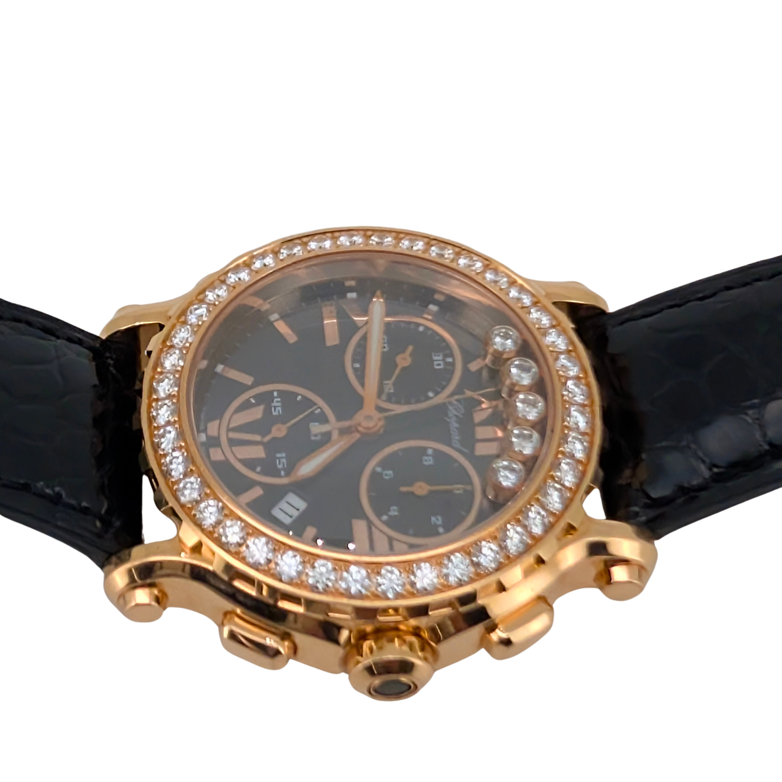 Chopard Happy Sport Chronograph 18k Rose Gold 42mm Watch 283583-5004