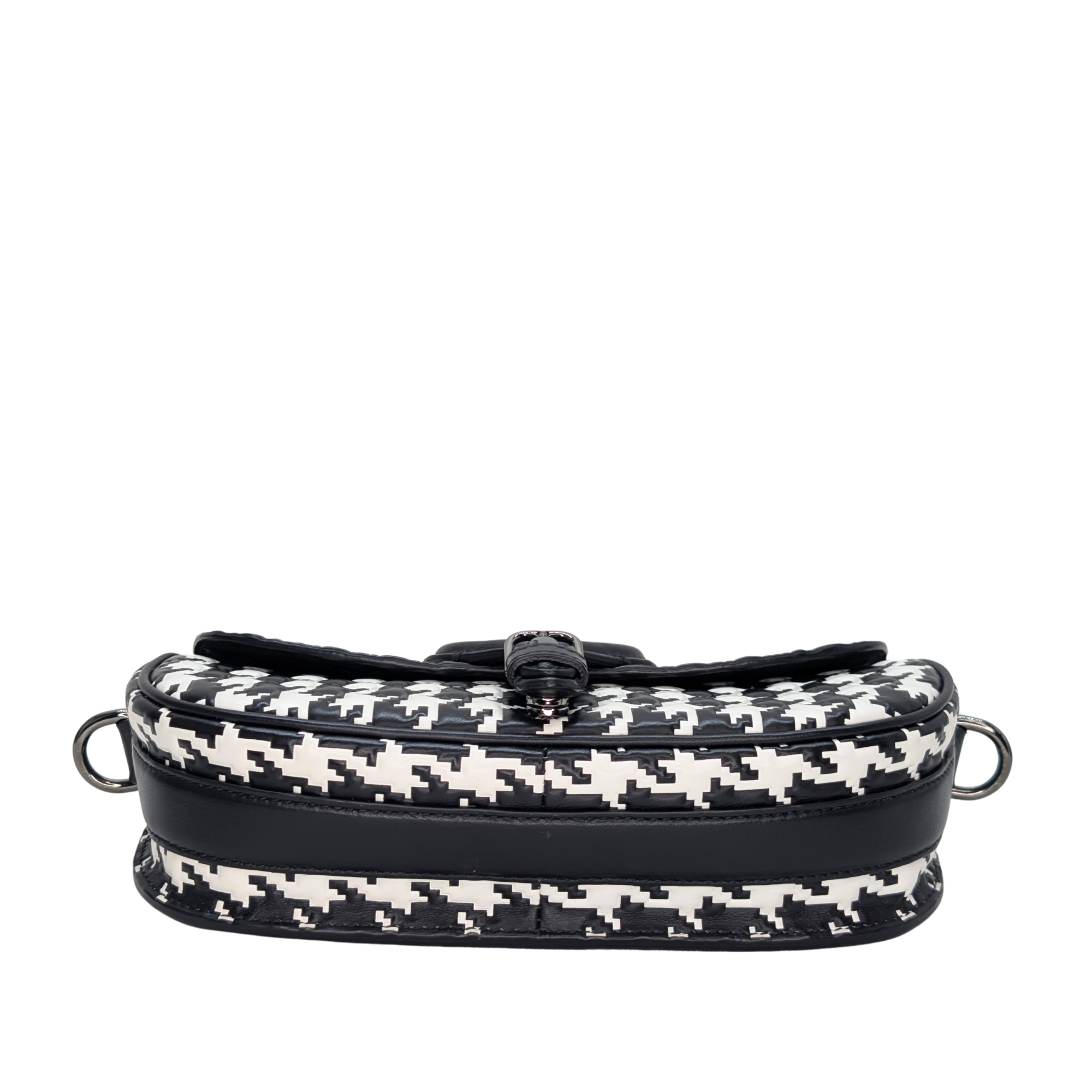Dior Box Houndstooth East West Bobby Bag Black White