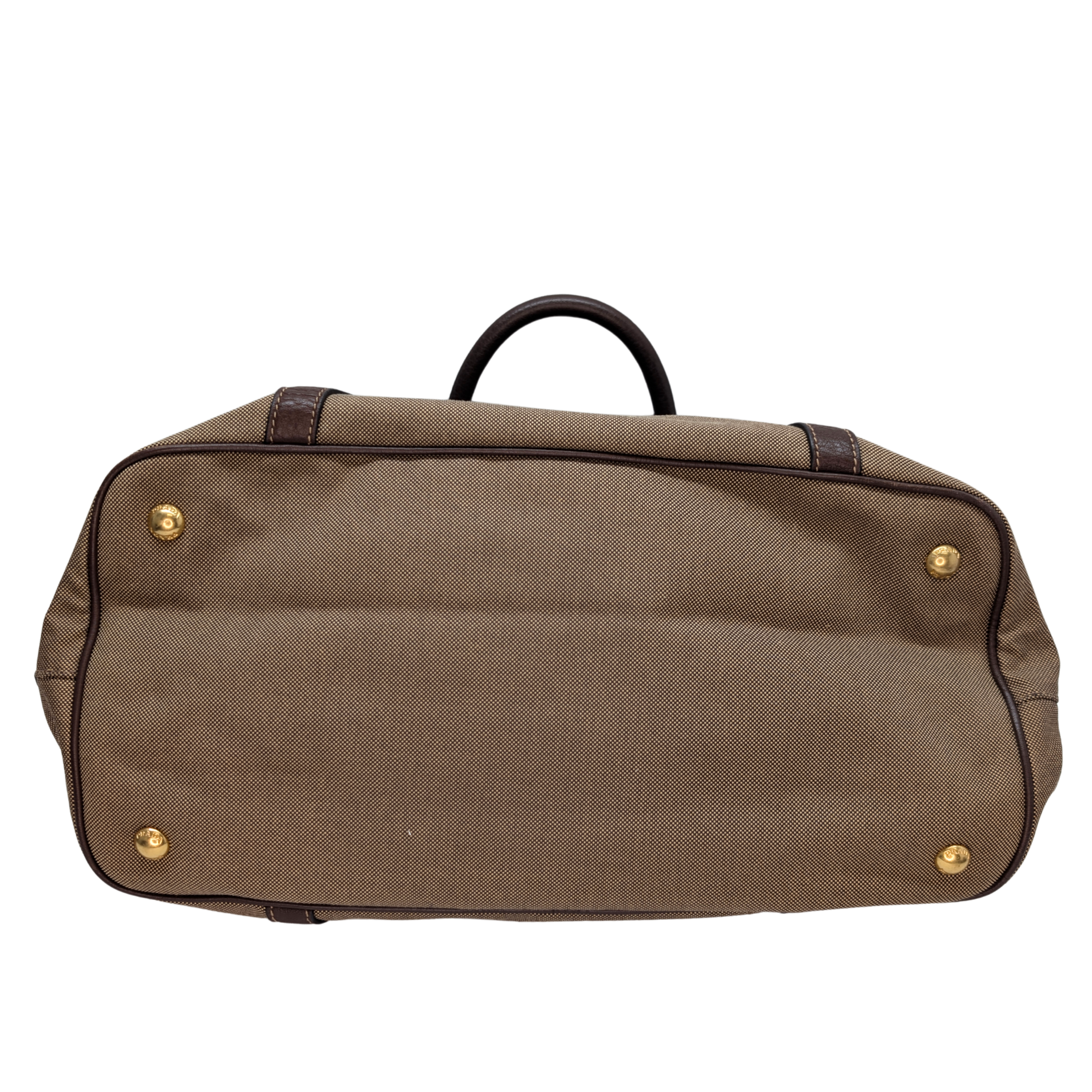 Prada Logo Jacquard Tote Bag Brown