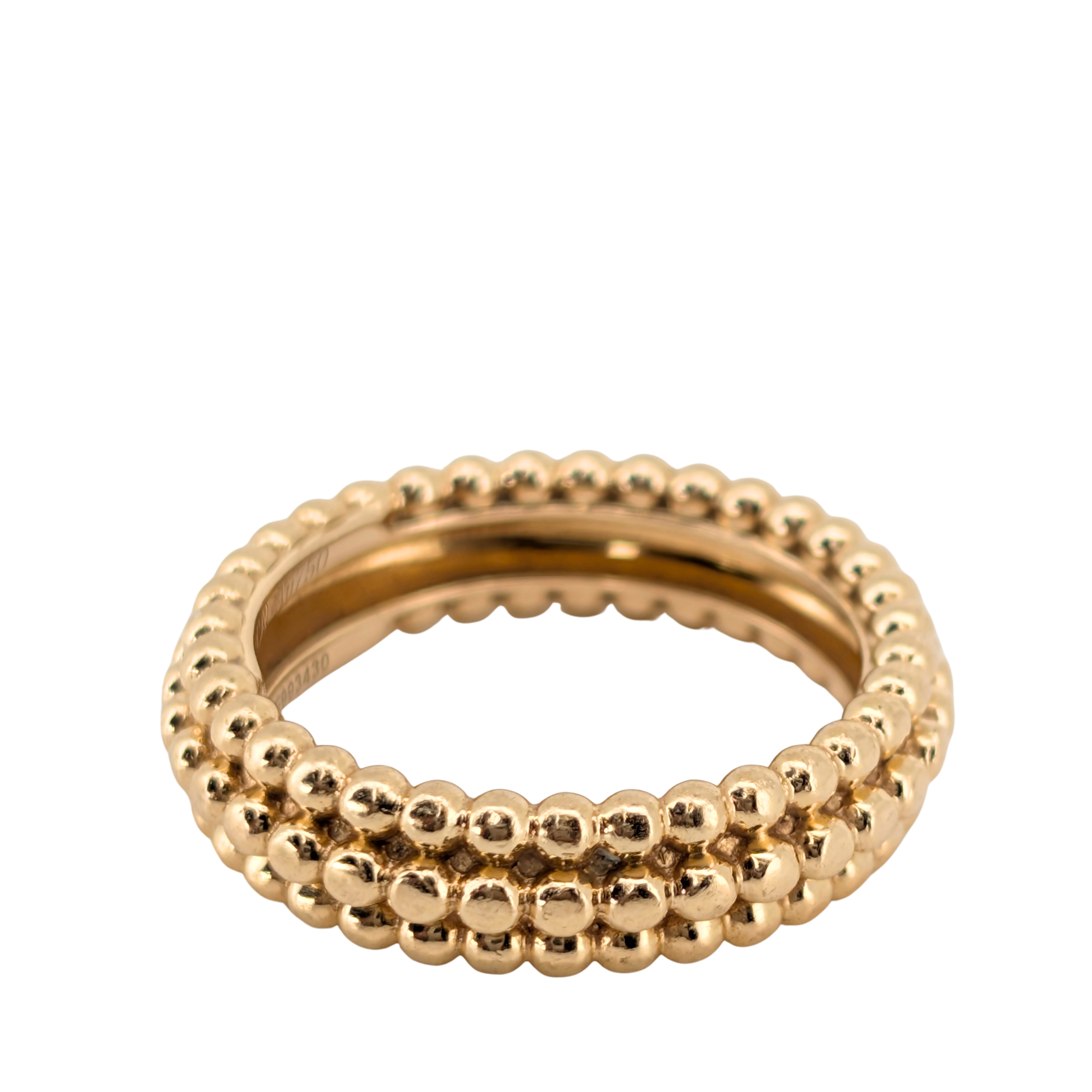 Van Cleef & Arpels 18k Gold Perlée Pearls Of Gold Ring 3 Rows