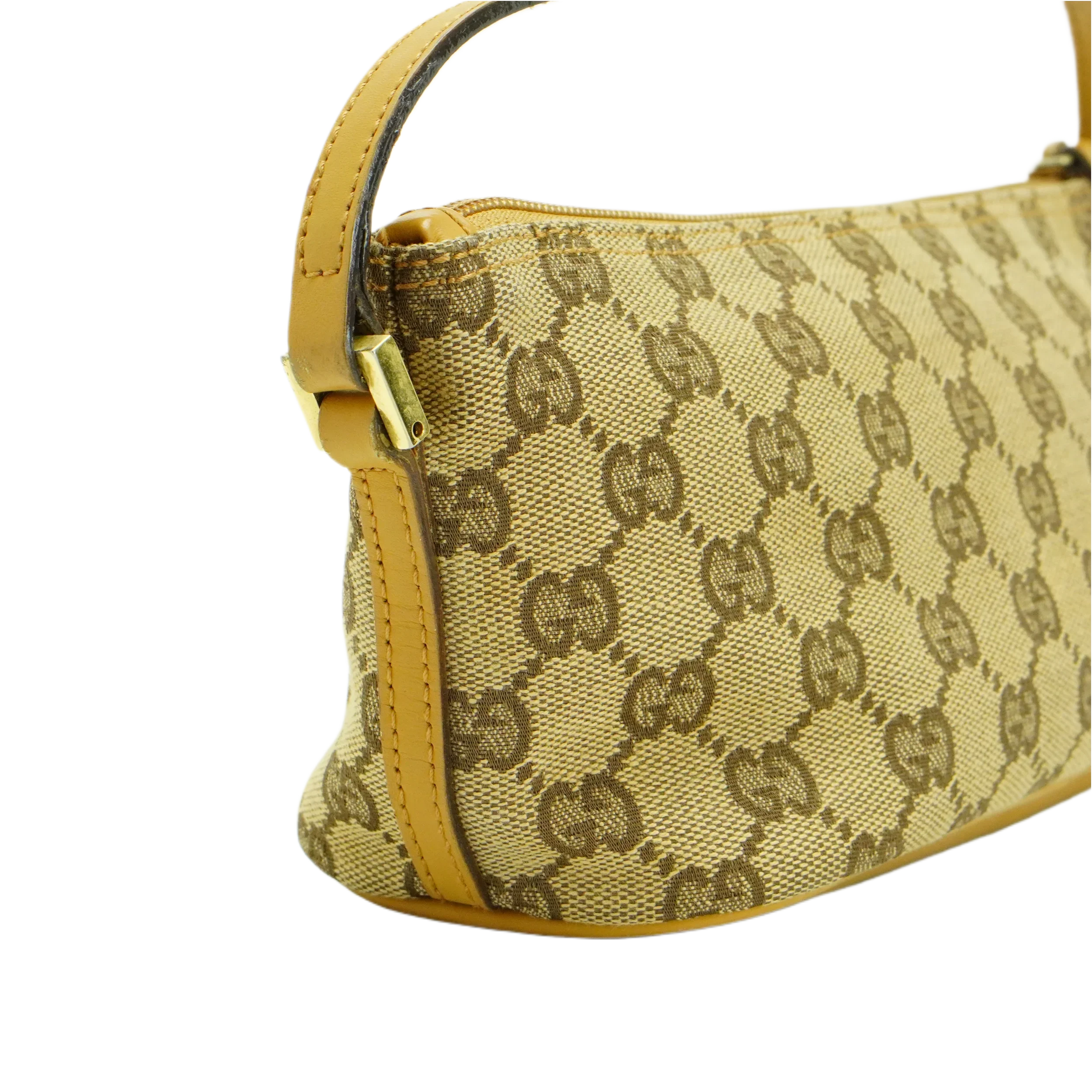 Gucci Beige GG Monogram Boat Pochette Bag - Lost Designer