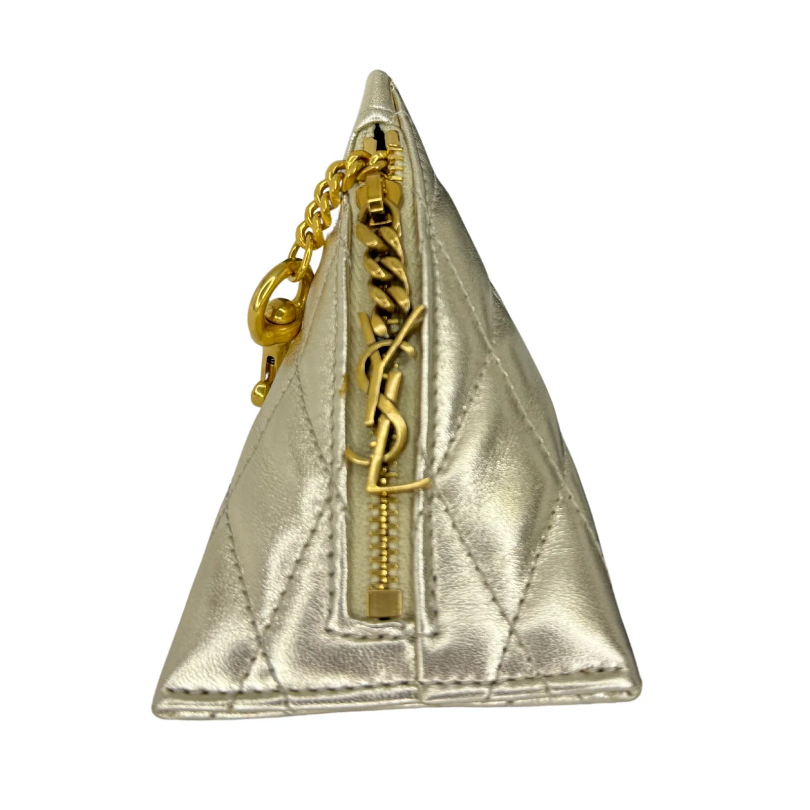 Saint Laurent Metallic Calfskin Berlingo Bag Charm Platino - Lost Designer