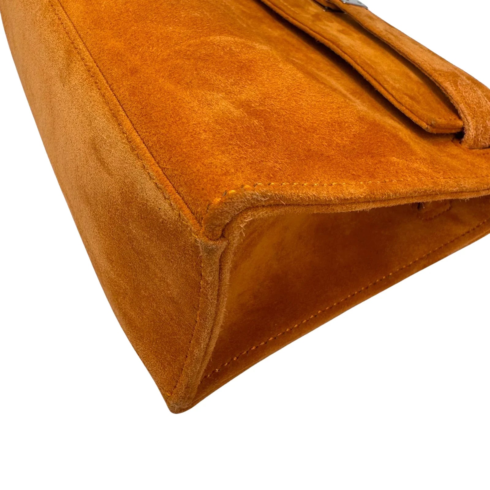 Hermès Kelly Pochette Orange H Veau Doblis Suede PWH ☐ I Stamp - Lost Designer