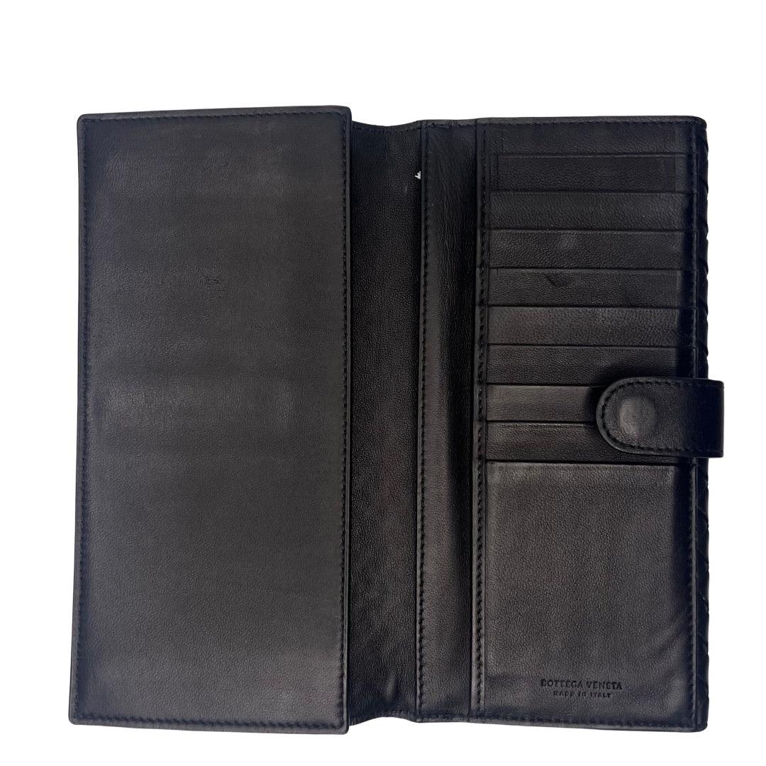 Bottega Veneta Nappa Intrecciato Continental Wallet Black - Lost Designer