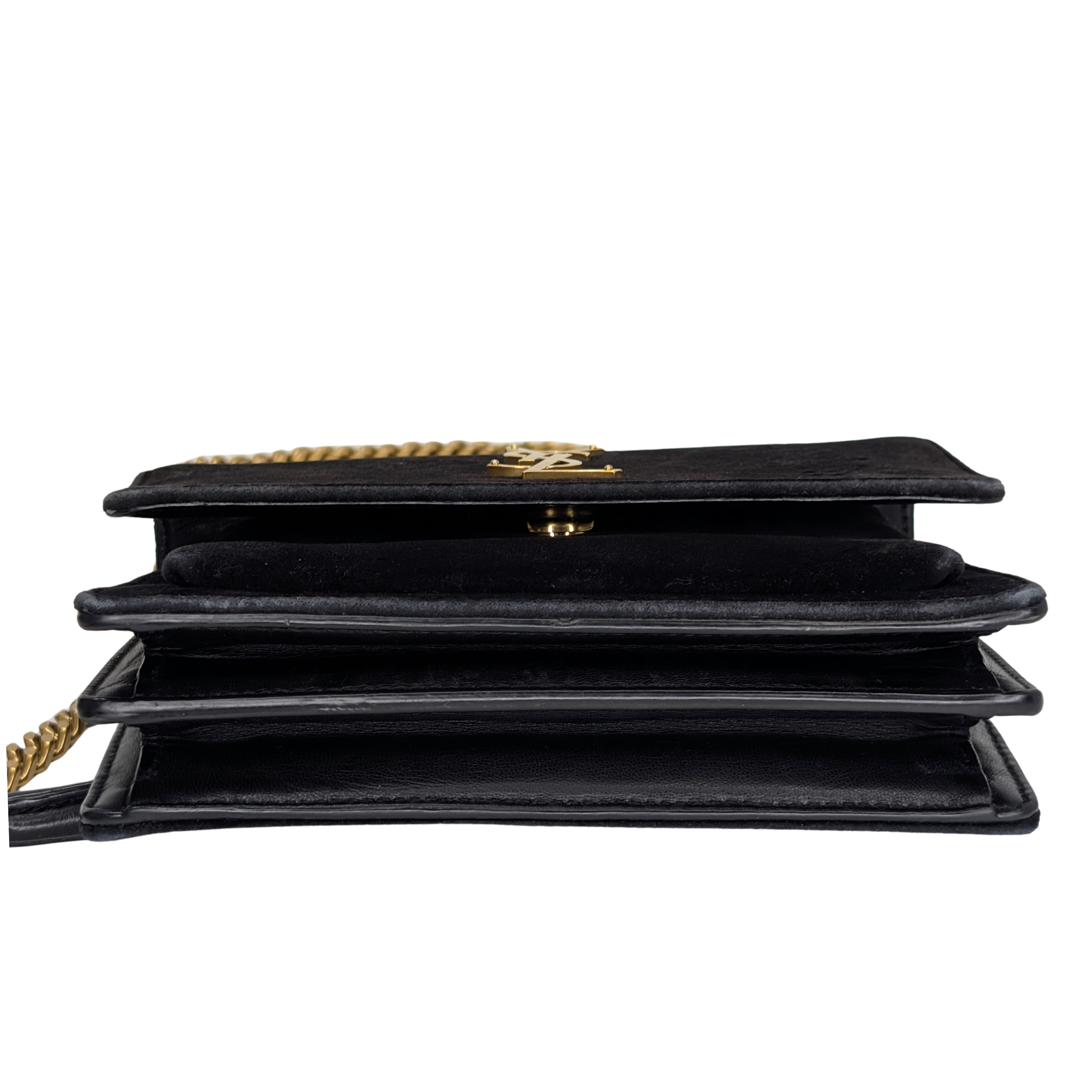 Saint Laurent Sunset Velvet Small Bag Black