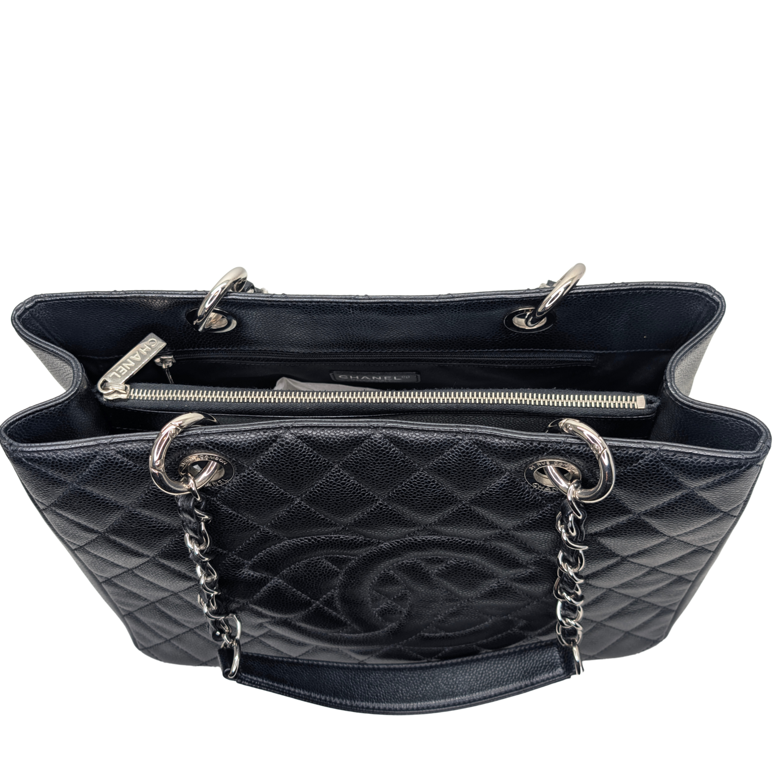Chanel Quilted Caviar GST Grand Shopping Tote Black