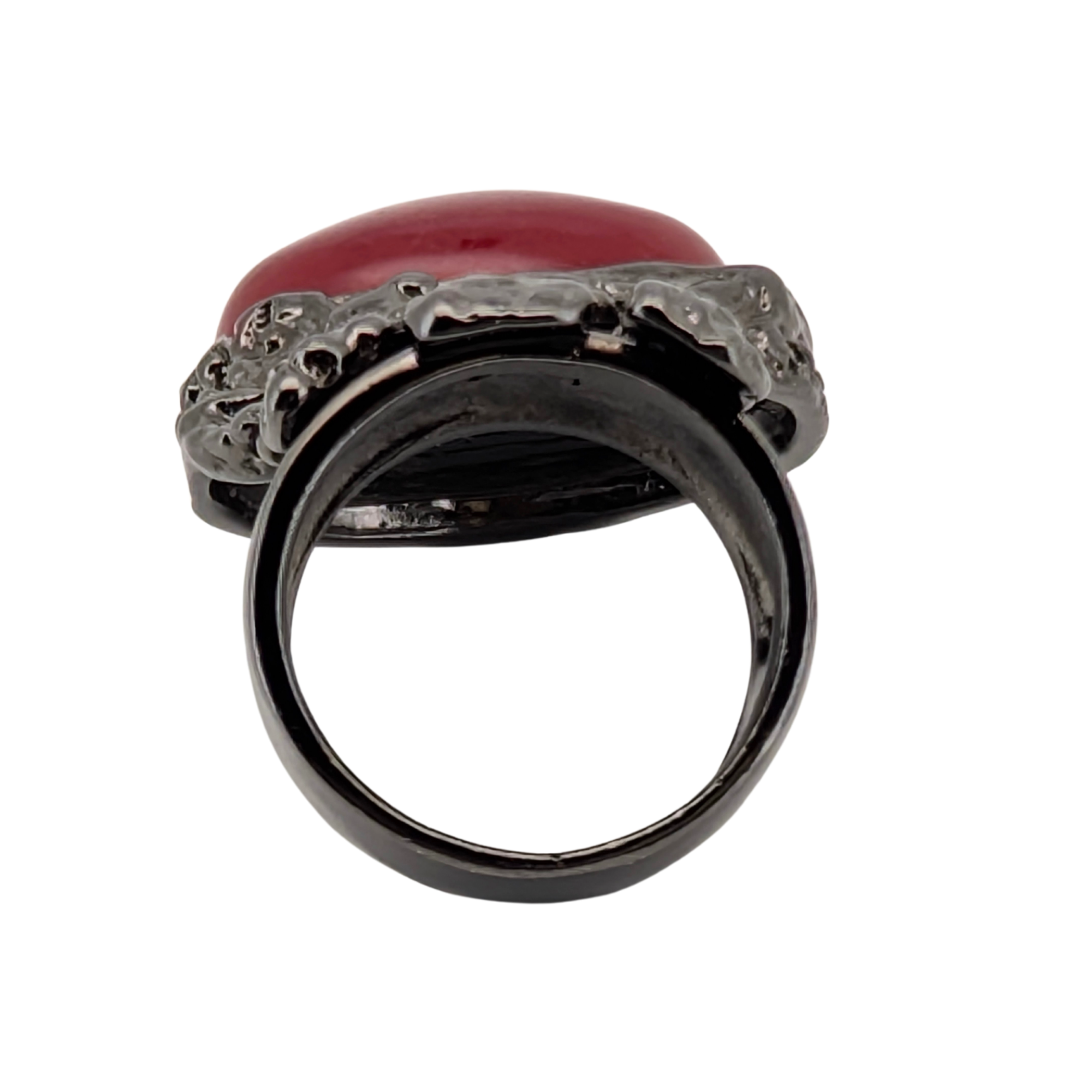 Saint Laurent Arty Red Enamel Ring Size 56/P½